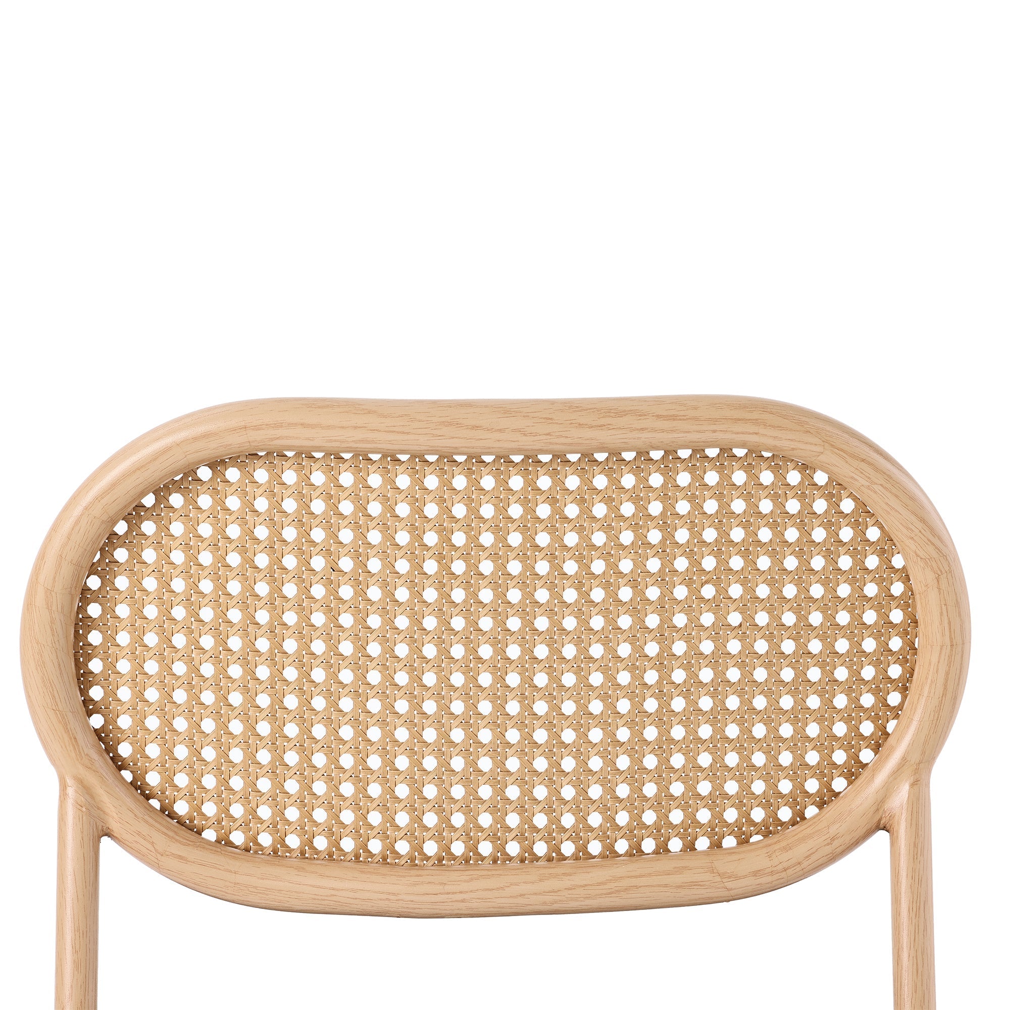 Set of 6 Dining Chairs Rattan Metal Legs - Brown