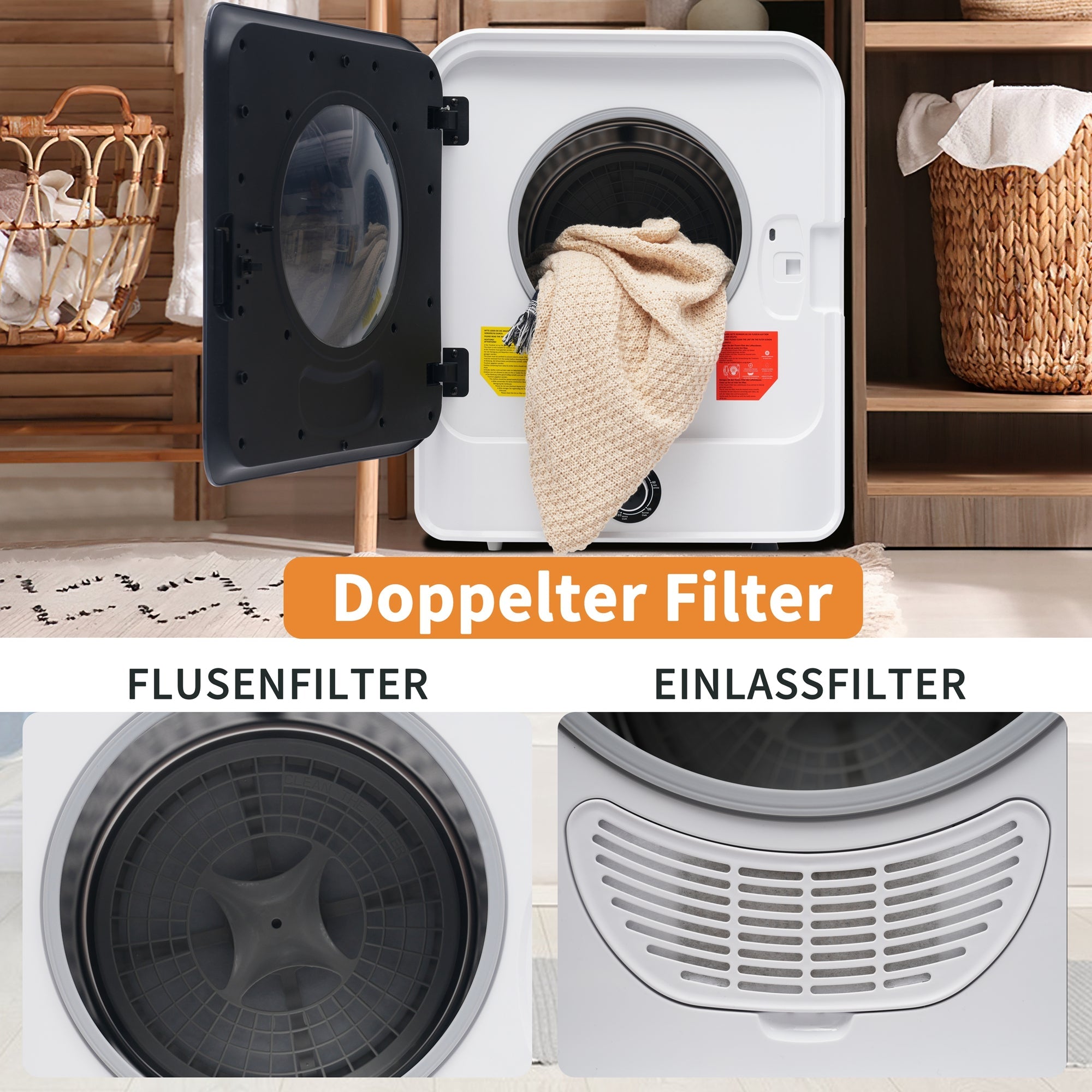 Exhaust Dryer, 3-4.5 kg, 830W, Multi-filtration, Stainless Steel