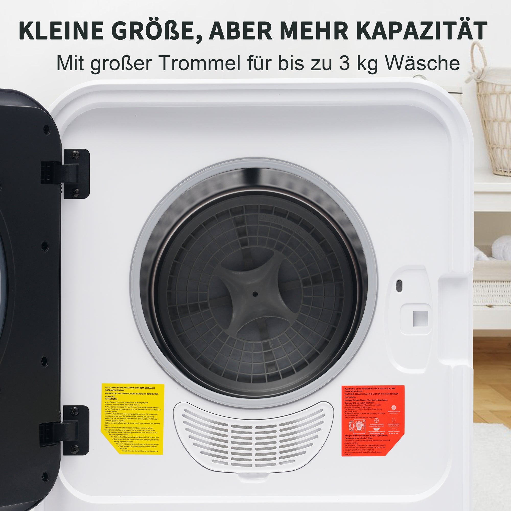 Exhaust Dryer, 3-4.5 kg, 830W, Multi-filtration, Stainless Steel