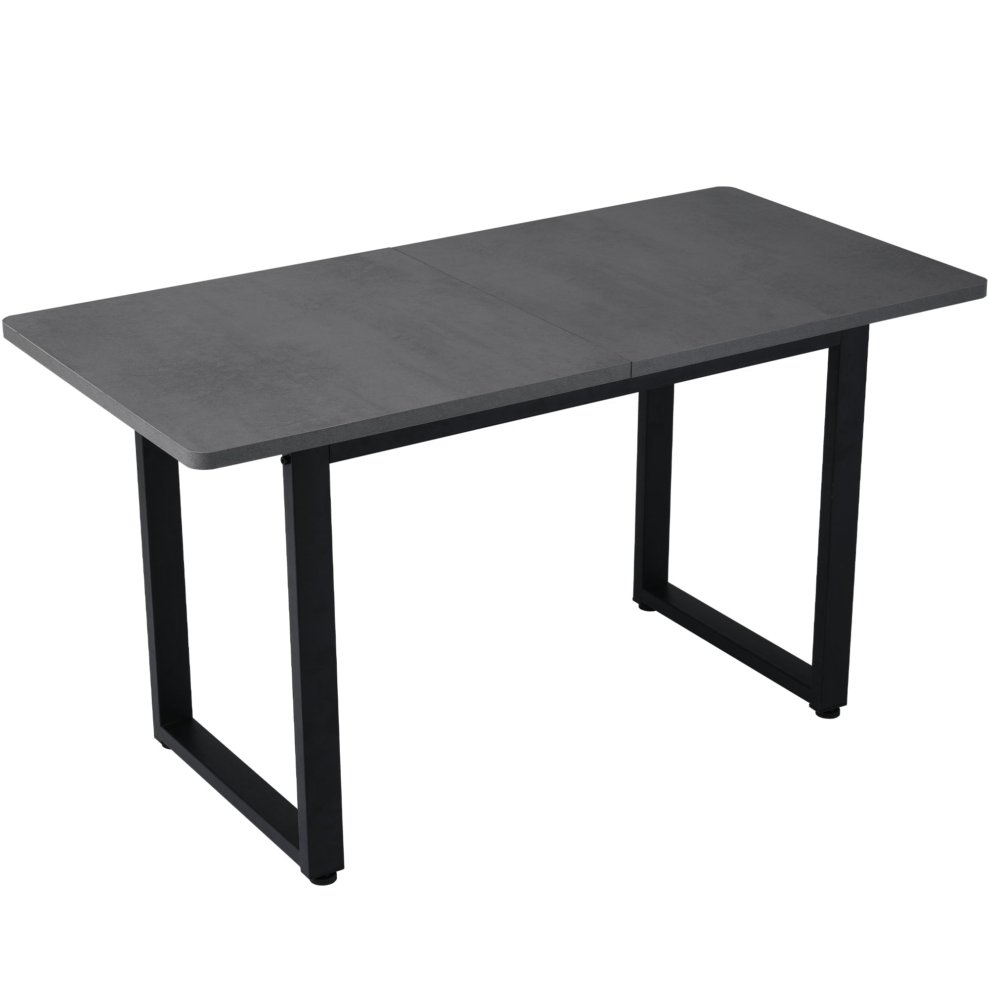 Dining Set 5-Piece Rectangular Table 4 Velvet Chairs - Grey/Green/Black