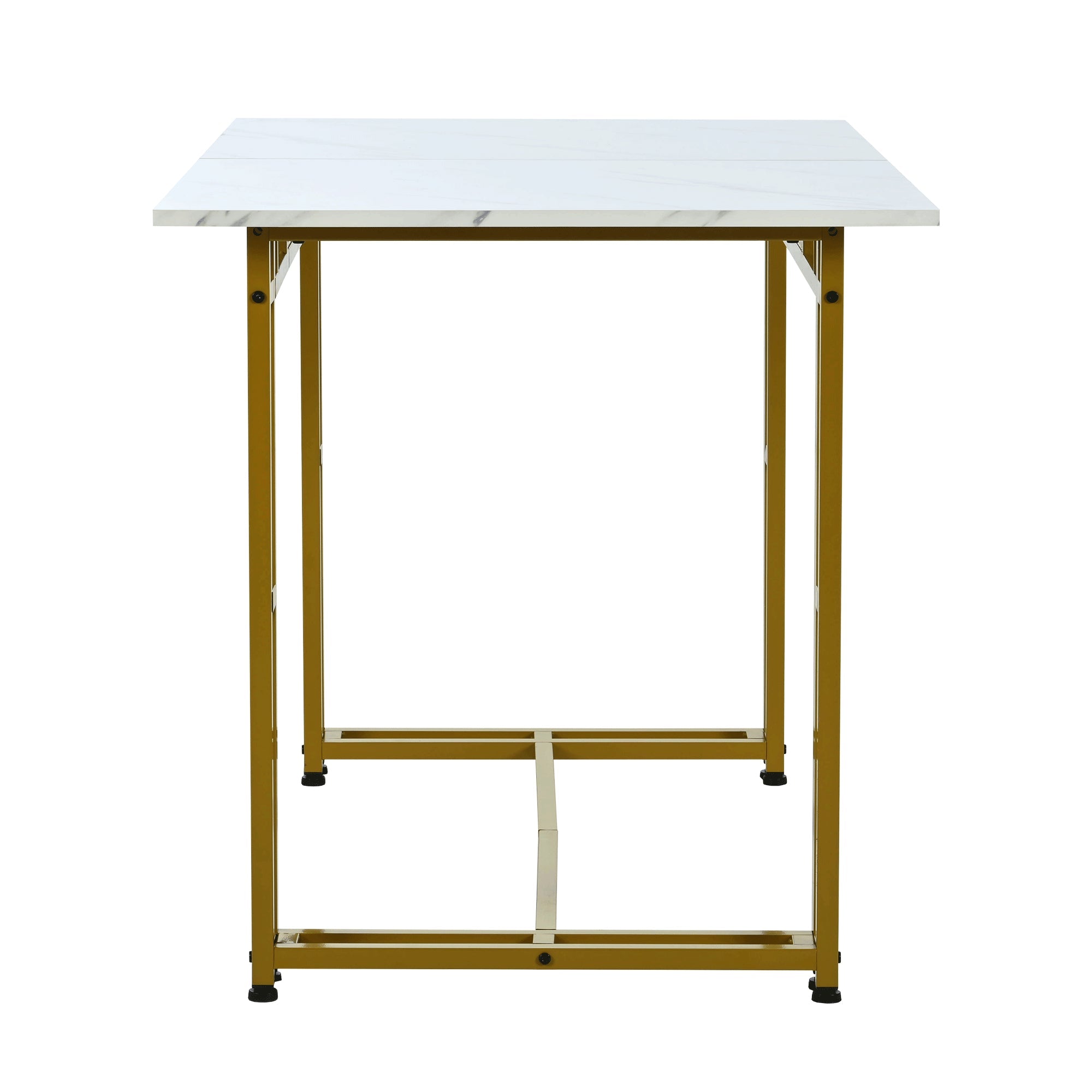 Dining Set 5-Piece 120x70cm Black Velvet Chairs, Golden Iron