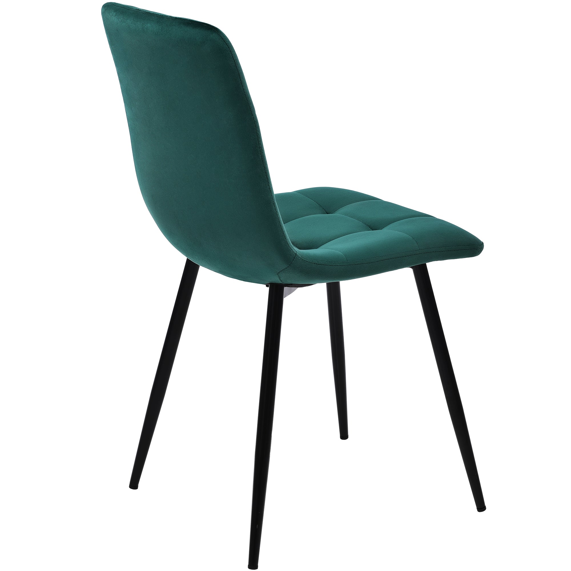 140x80cm Dining Table Set with 4 Chairs Modern Kitchen Black Iron Dark Green Velvet