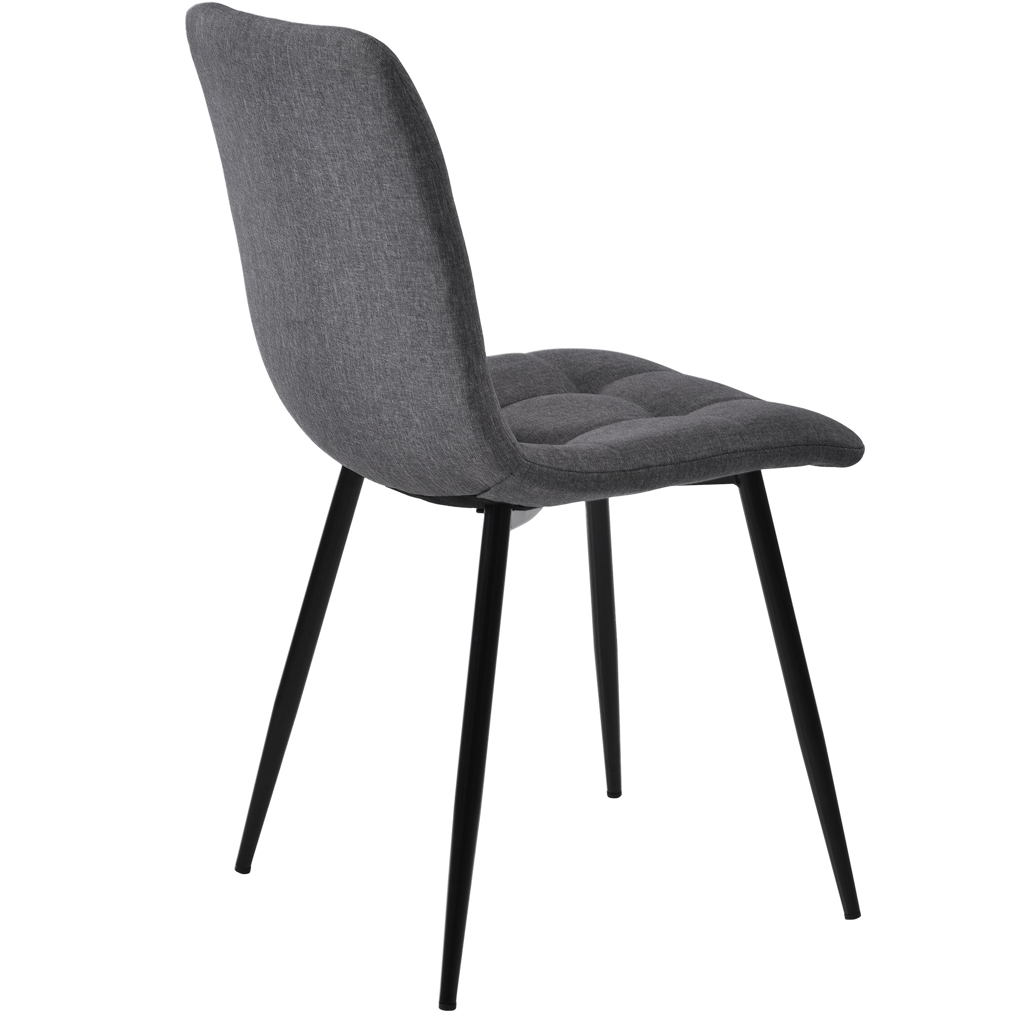 Dining Set 140x80cm Modern Kitchen Table 4 Chairs Black/Dark Grey Linen