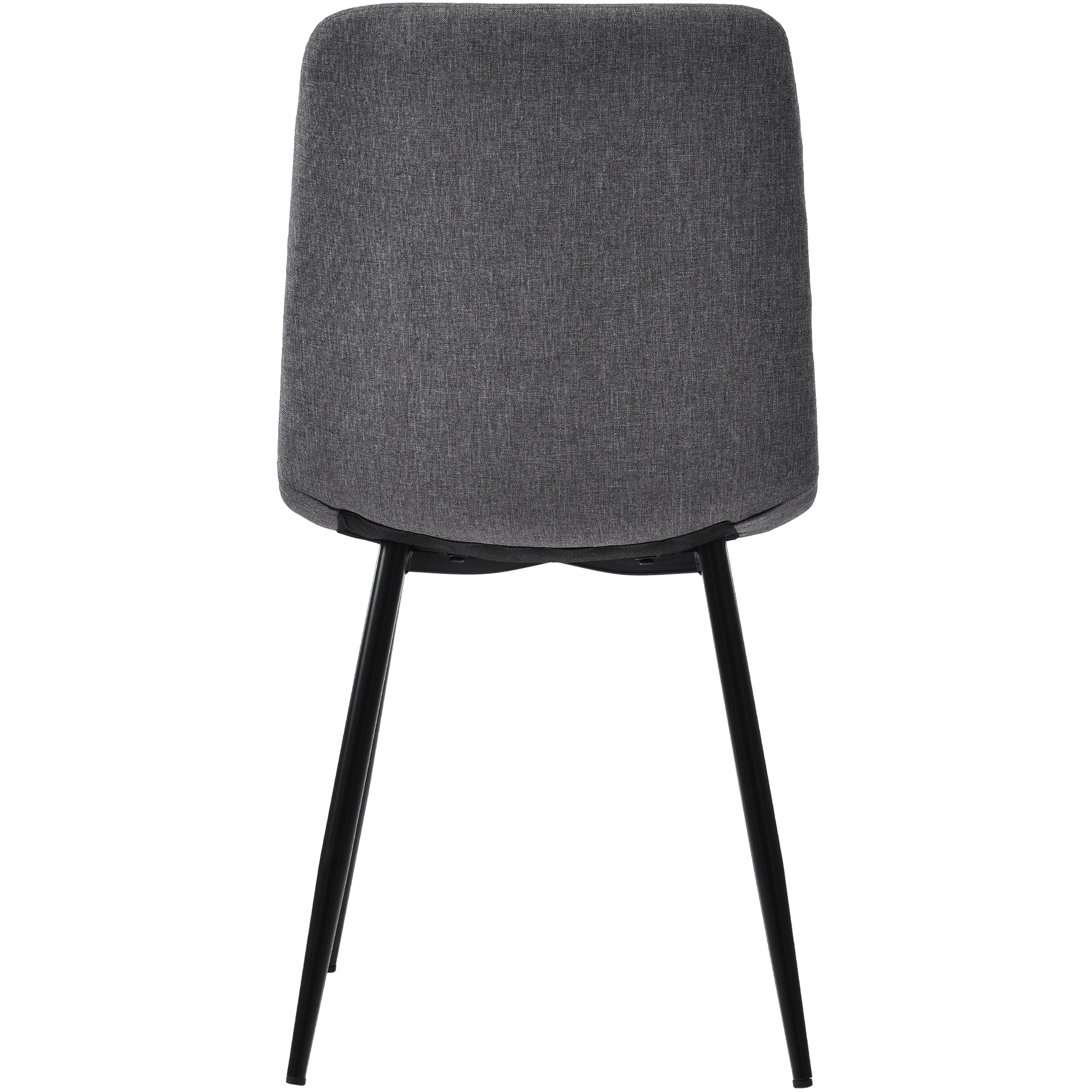 Dining Table Set 5-Piece 120x70cm Modern Kitchen Dark Grey Linen Black