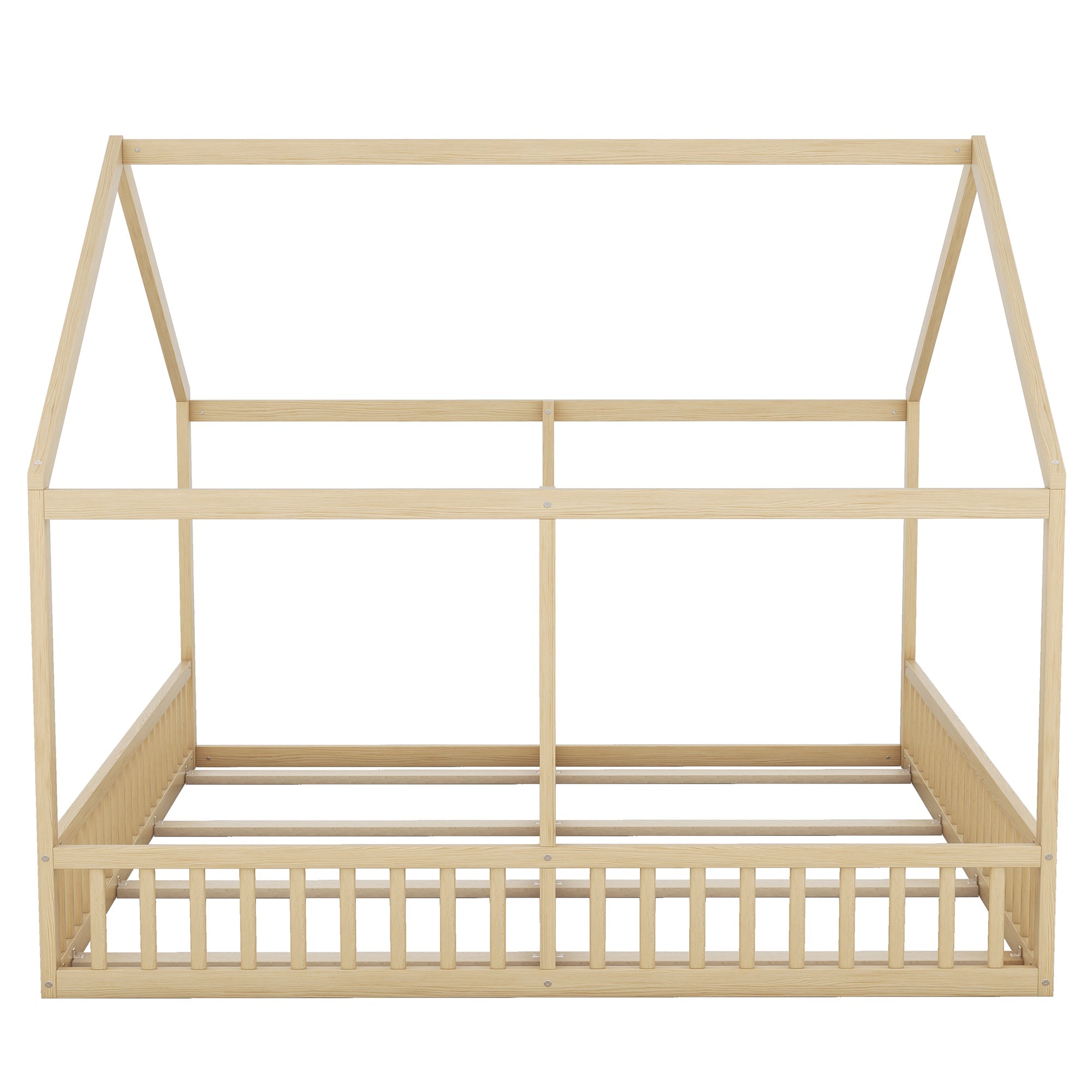 Single House Bed 90x200cm Flat 2-in-1 - Natural