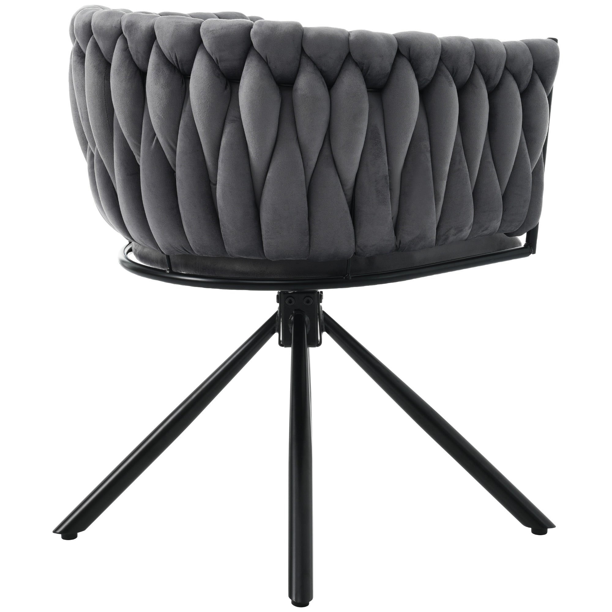 Velvet Dining Chair, Set of 4, Swivel Leisure Chair with Metal Legs, Grey