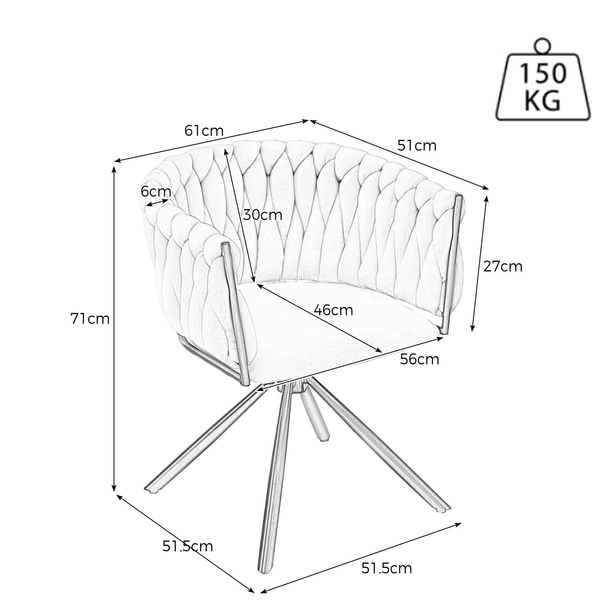 Leisure Swivel Chair with Four Metal Support Legs, Beige Velvet