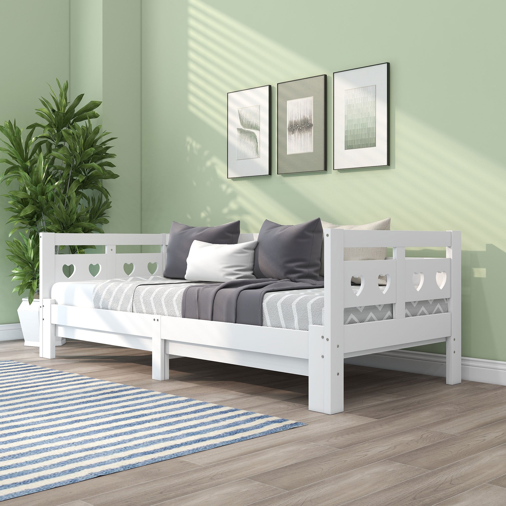 Daybed, Pull-Out 90x200cm, Solid Pine White