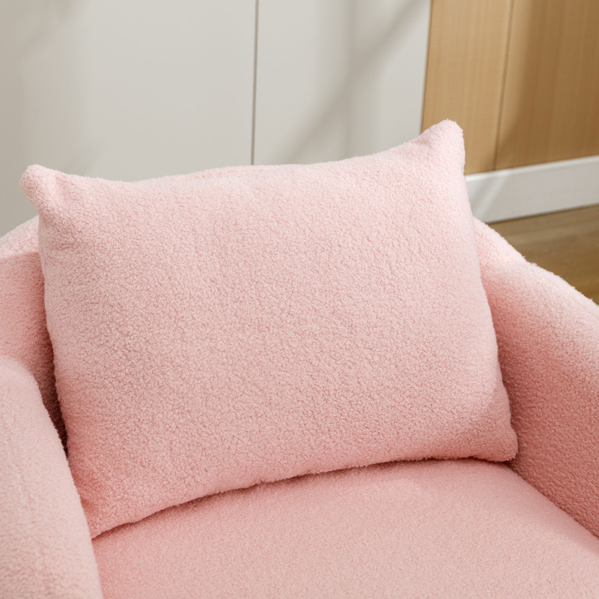 Teddy Velvet Armchair, Modern Simple Thick Cushion, Solid Wood Leg