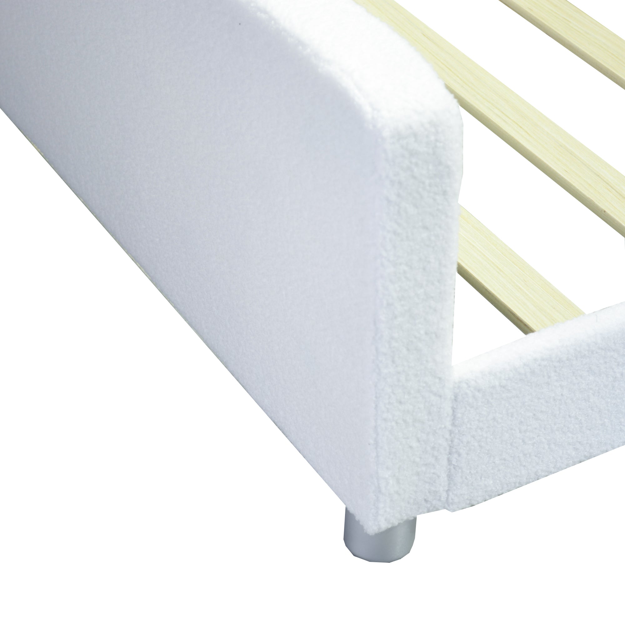 Children's Bed Upholstered 90*200cm, Multifunctional Sofa Bed Frame with Backrest and Armrests, White