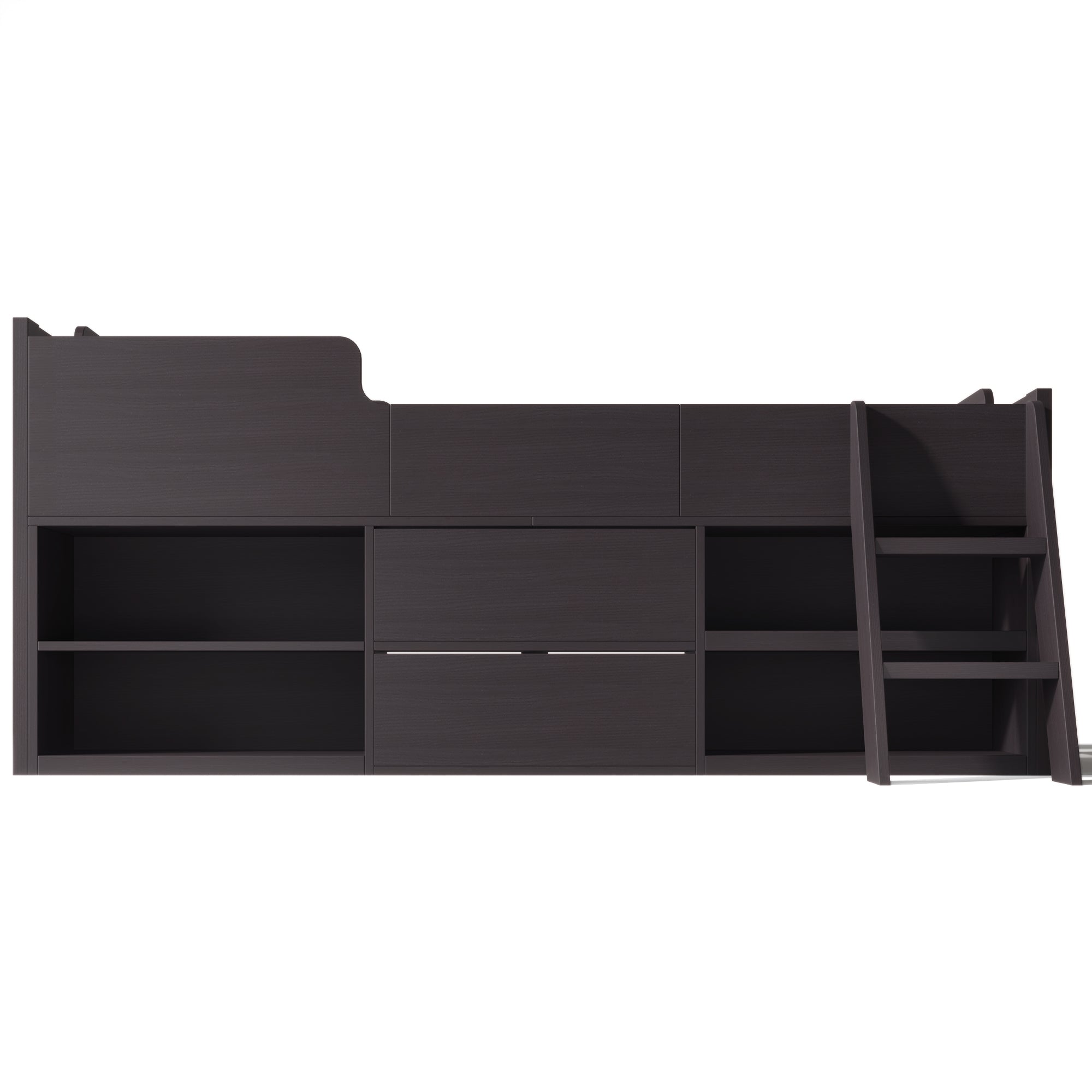 3ft Single Mid Sleeper Cabin Bed with Drawers & Shelf Storage – Wooden Frame