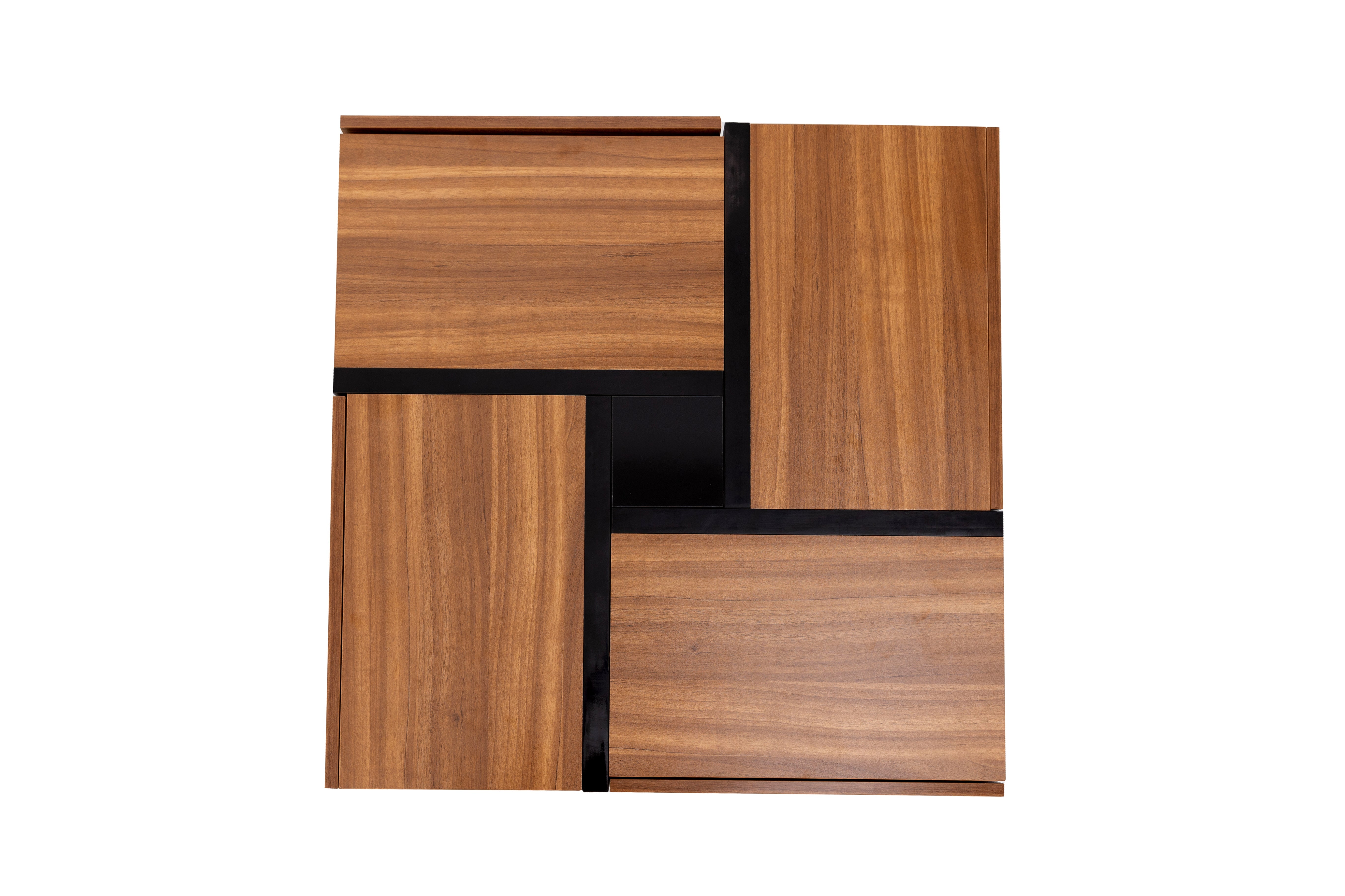 Coffee Table with 4 Drawers, Unique Design