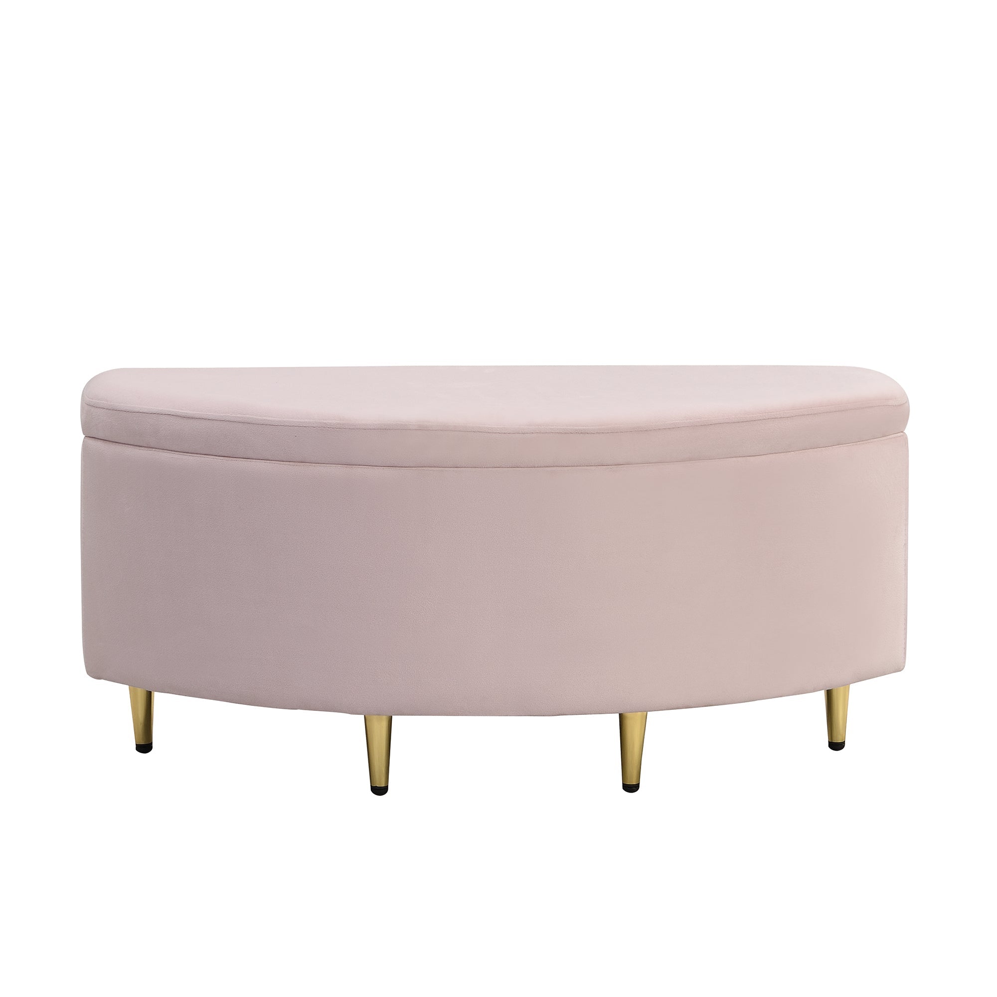 Upholstered Bench Velvet Storage Metal Legs 90x40x42cm - Pink