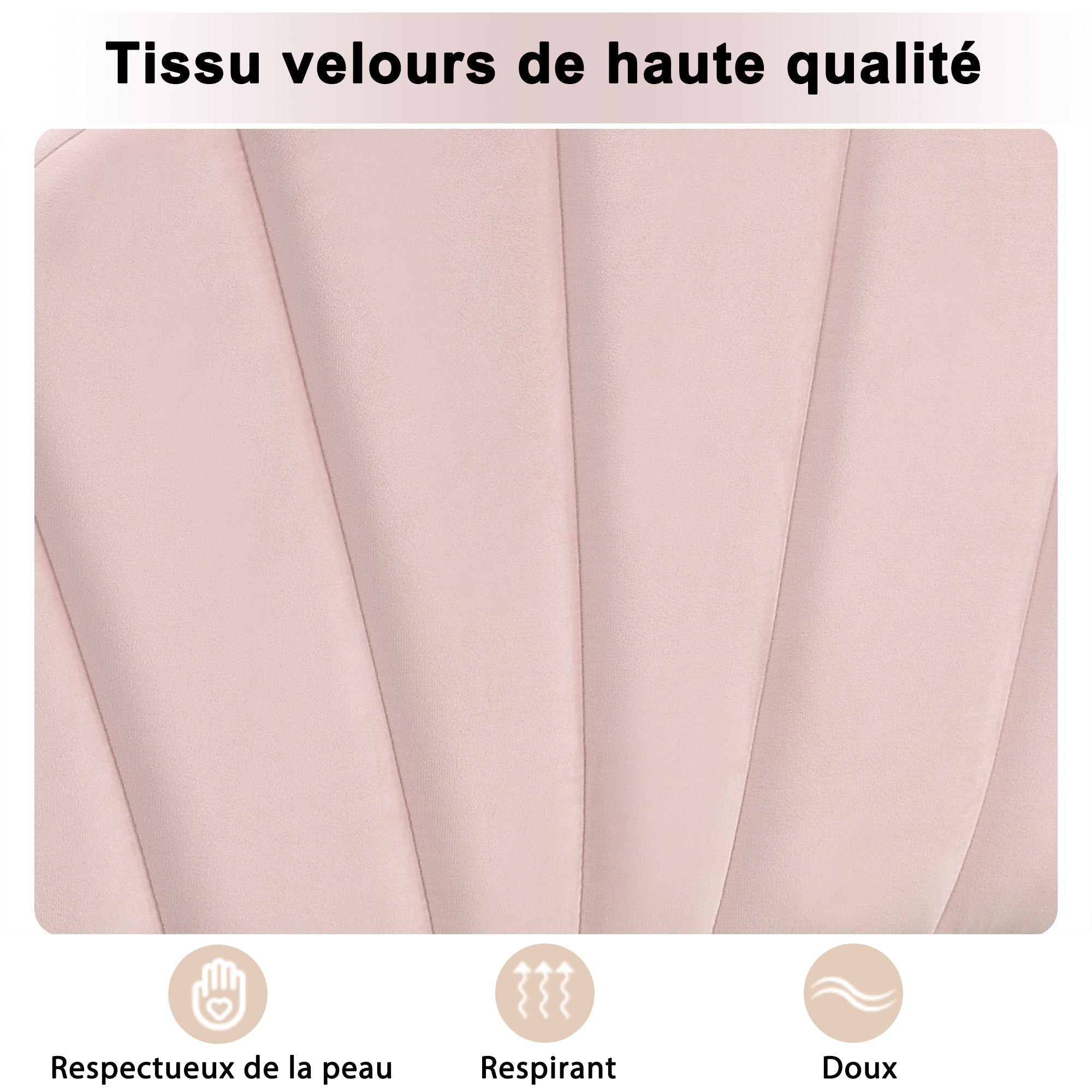Upholstered Double Bed 140x190cm Shell Shape Adjustable Headboard Gold Legs - Velvet Pink