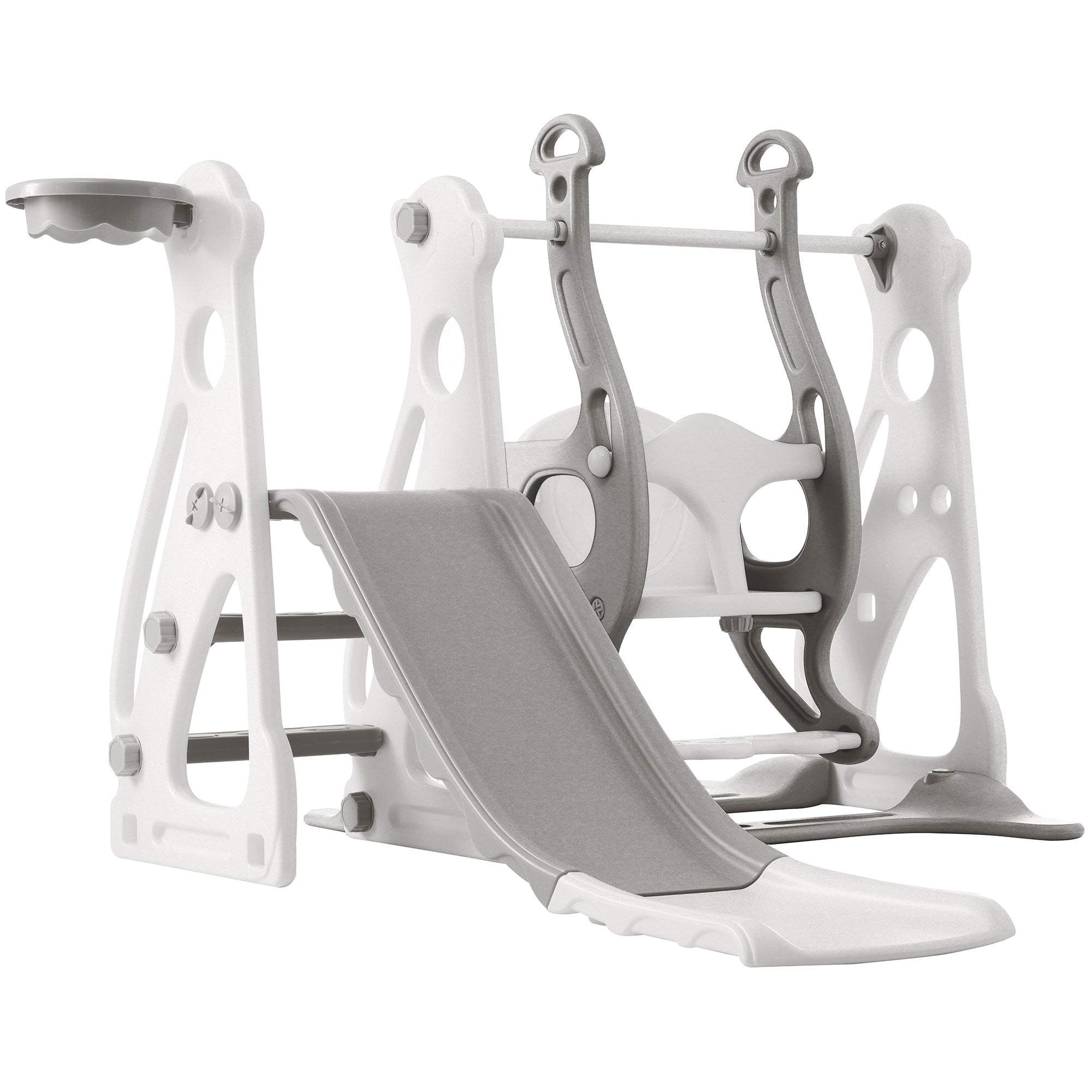Children's Slide with Swing 4-in-1 Basketball Hoop Indoor