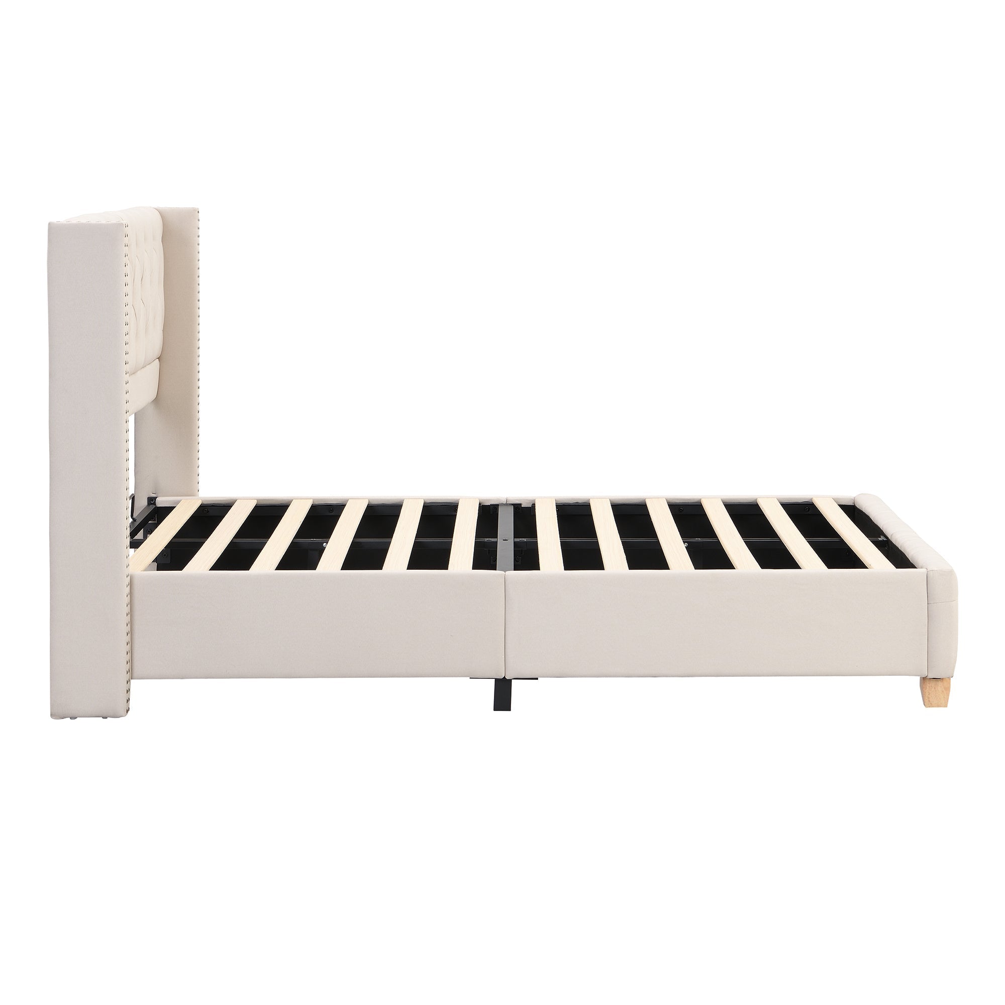 Cream Button Bed