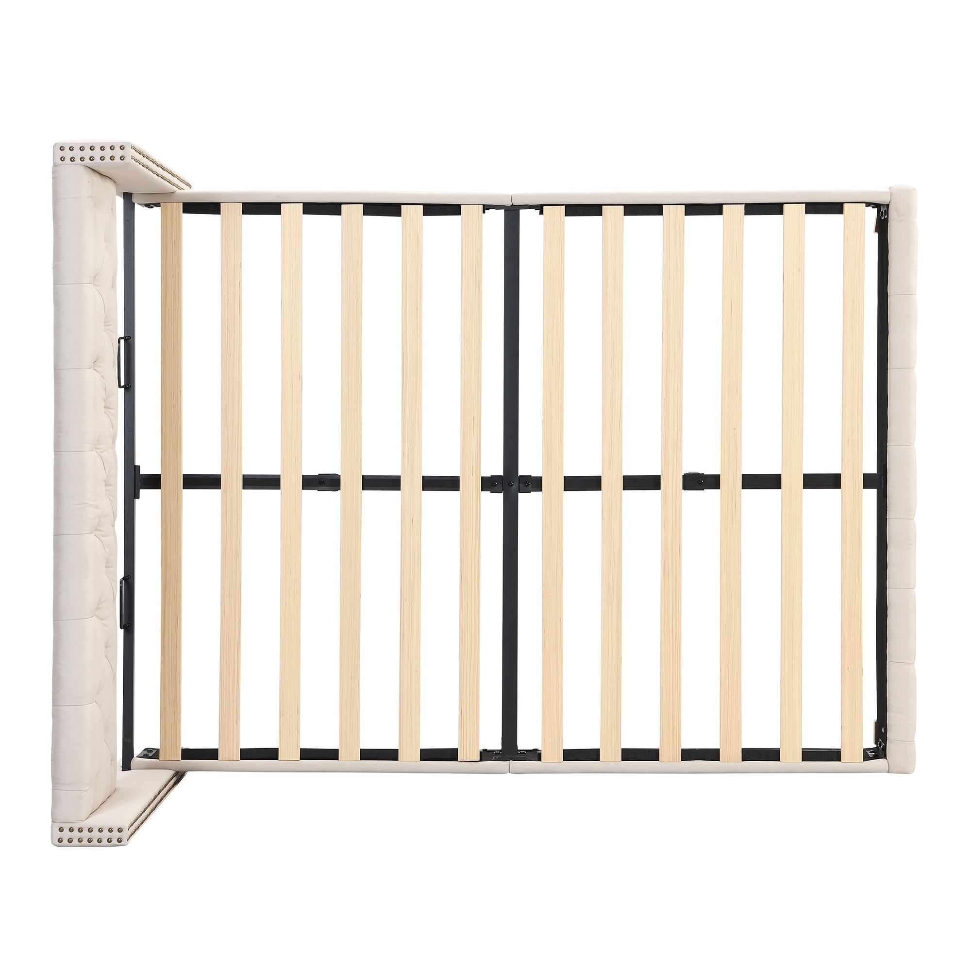 Cream Button Bed