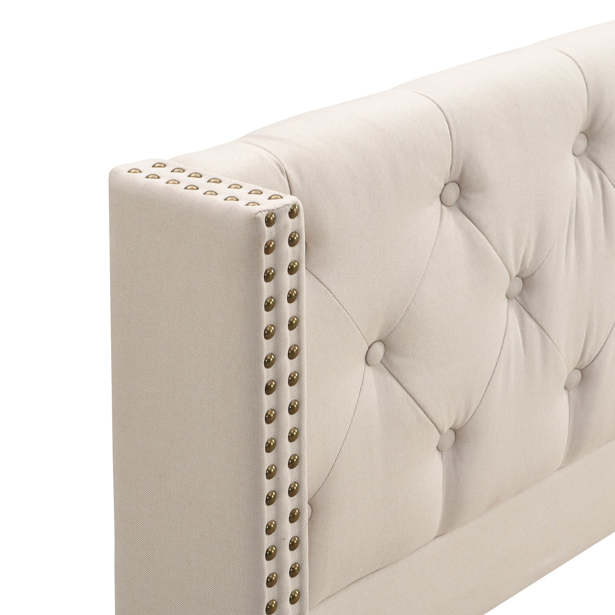 Cream Button Bed