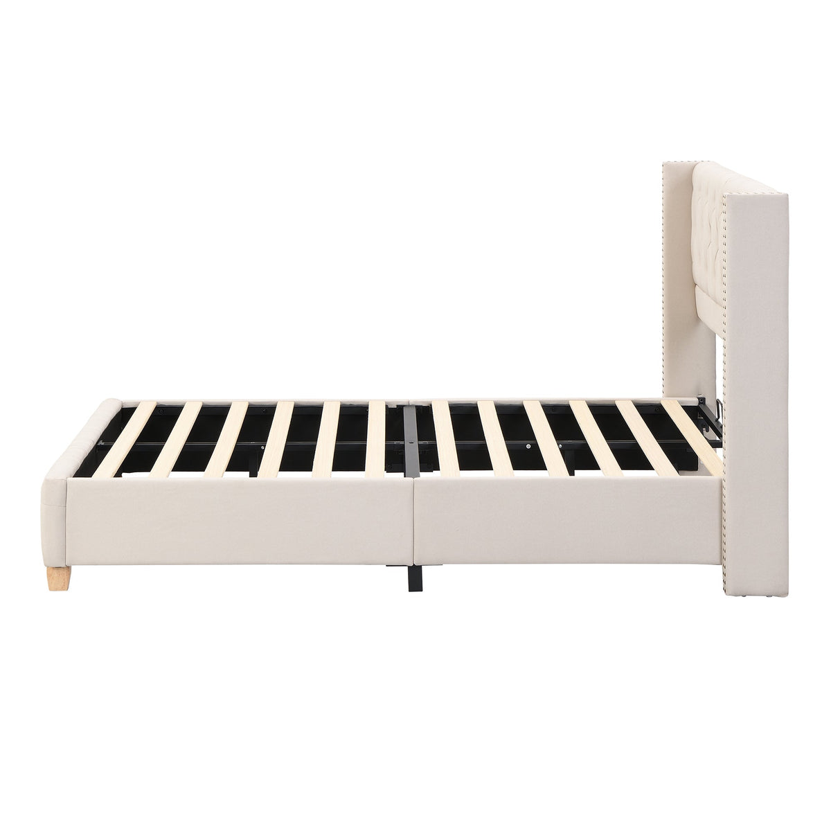 Cream Button Bed