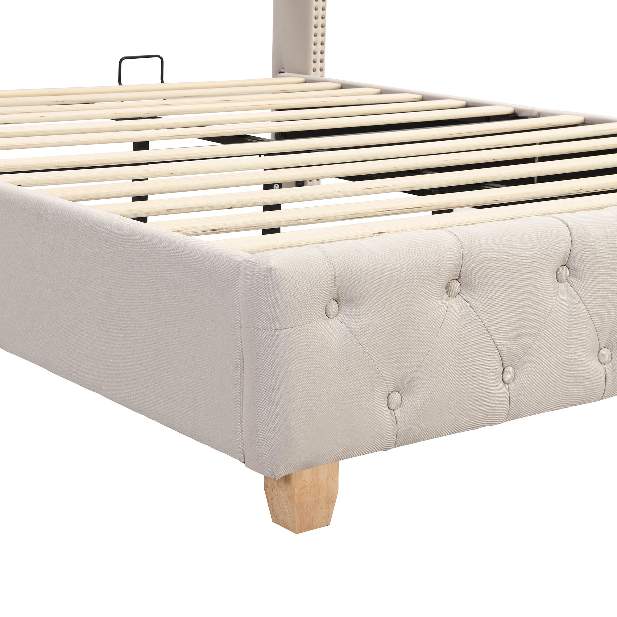 Cream Button Bed
