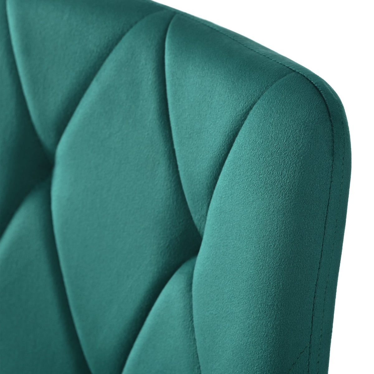 Dining Set 5-Piece Rectangular Table 117x68cm 4 Chairs Dark Green Twill Velvet Gold Legs