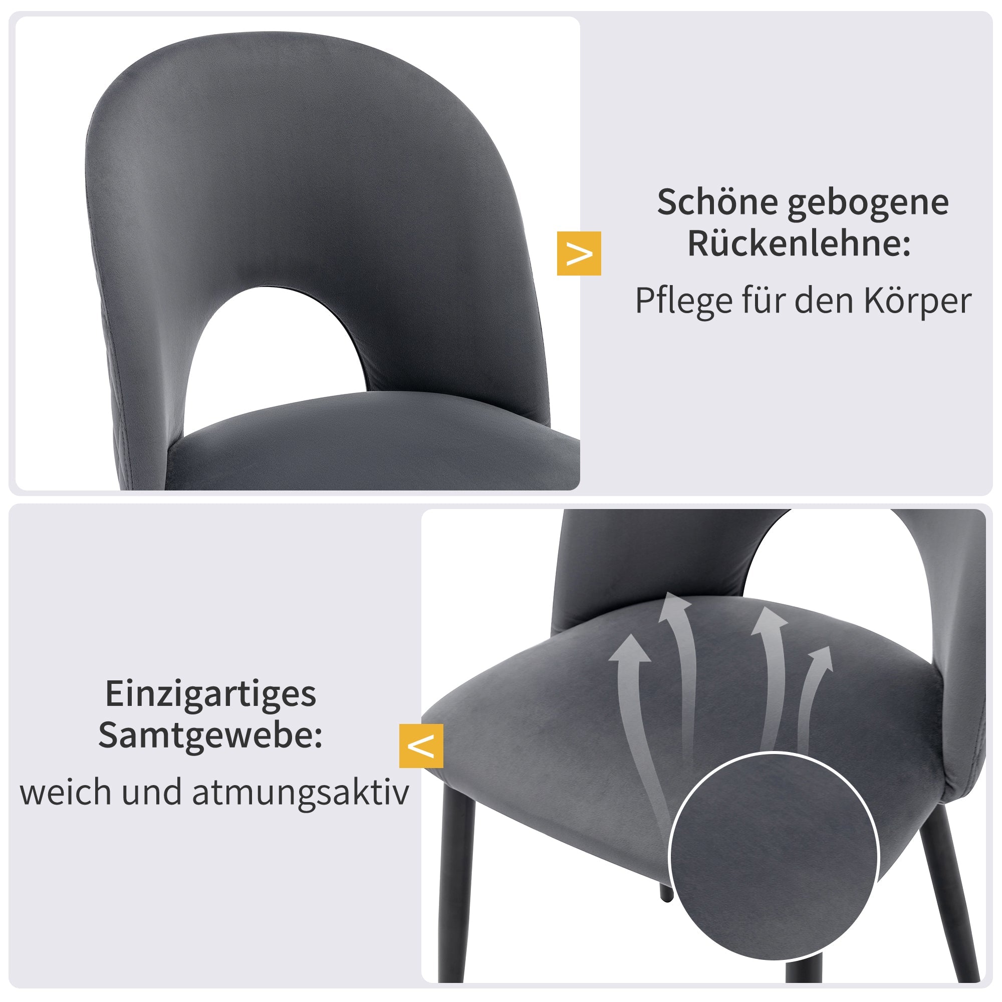 Dining Room Chair, Upholstered Design with Diamond Pattern, Gray Velvet