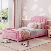 90×200cm Children’s Upholstered Sofa Bed in Pink Flannel