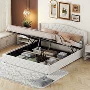 Multifunctional Flat Bed with Hydraulic Storage, 180 x 200, Beige
