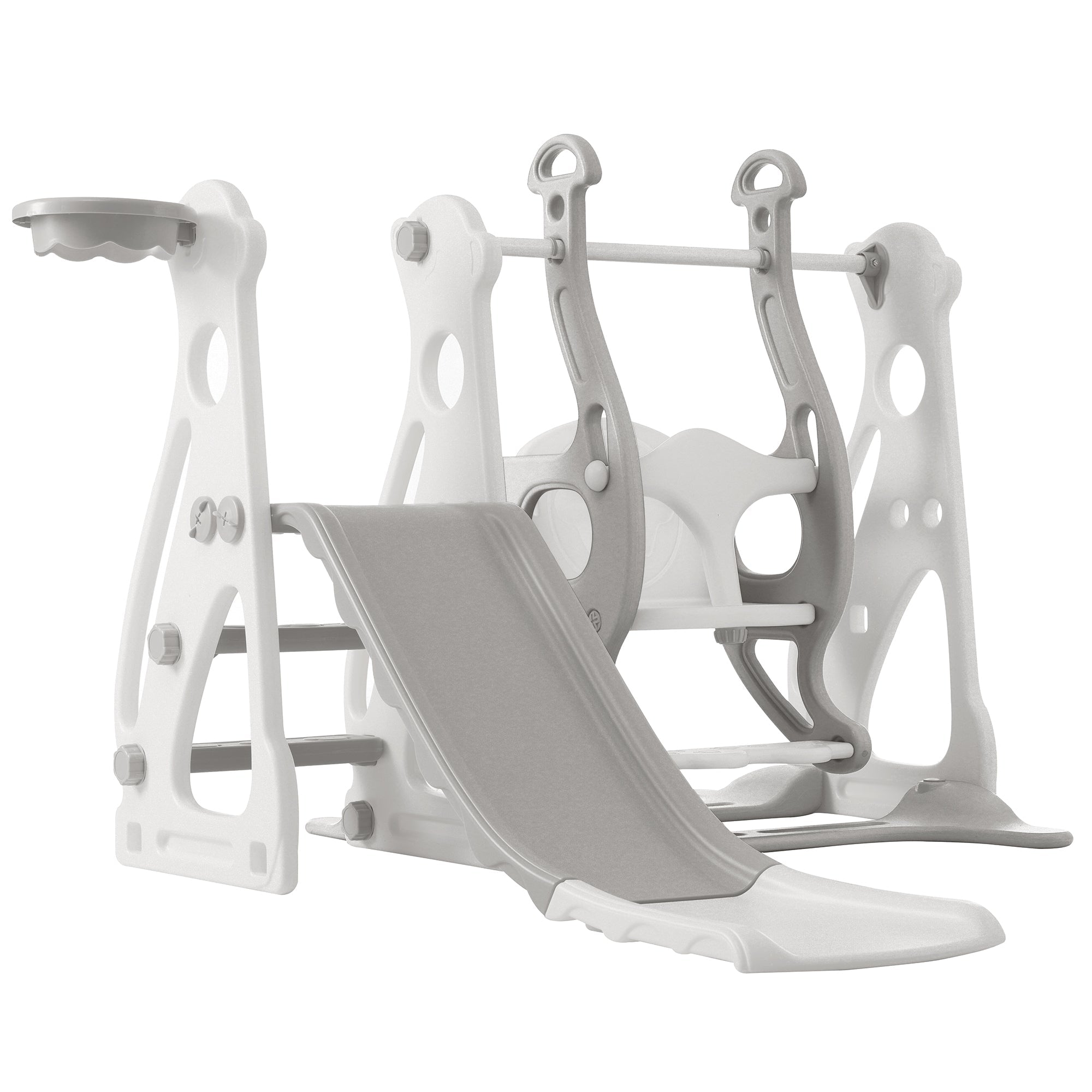 Children's Slide with Swing 4-in-1 Basketball Hoop Indoor