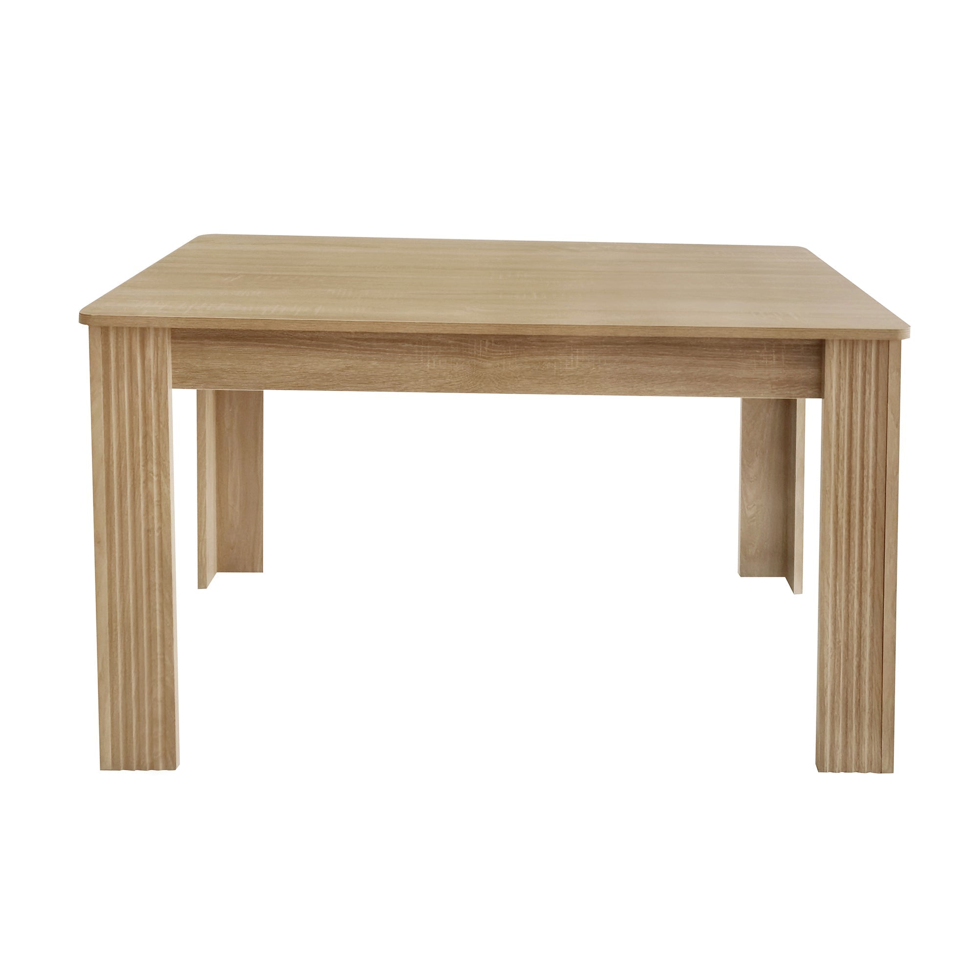 Contemporary Dining Table, Rectangular 4-Leg Sturdy Coffee and Leisure Table, Oak Wood