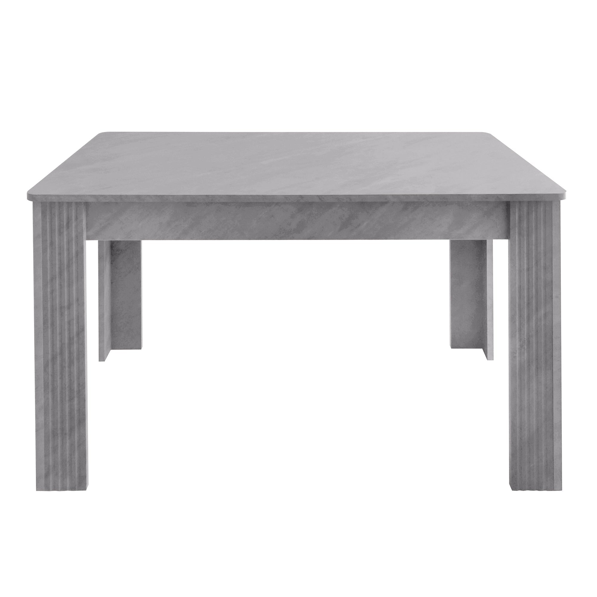 Dining Table Rectangular Sturdy Modern Oak - Concrete Look