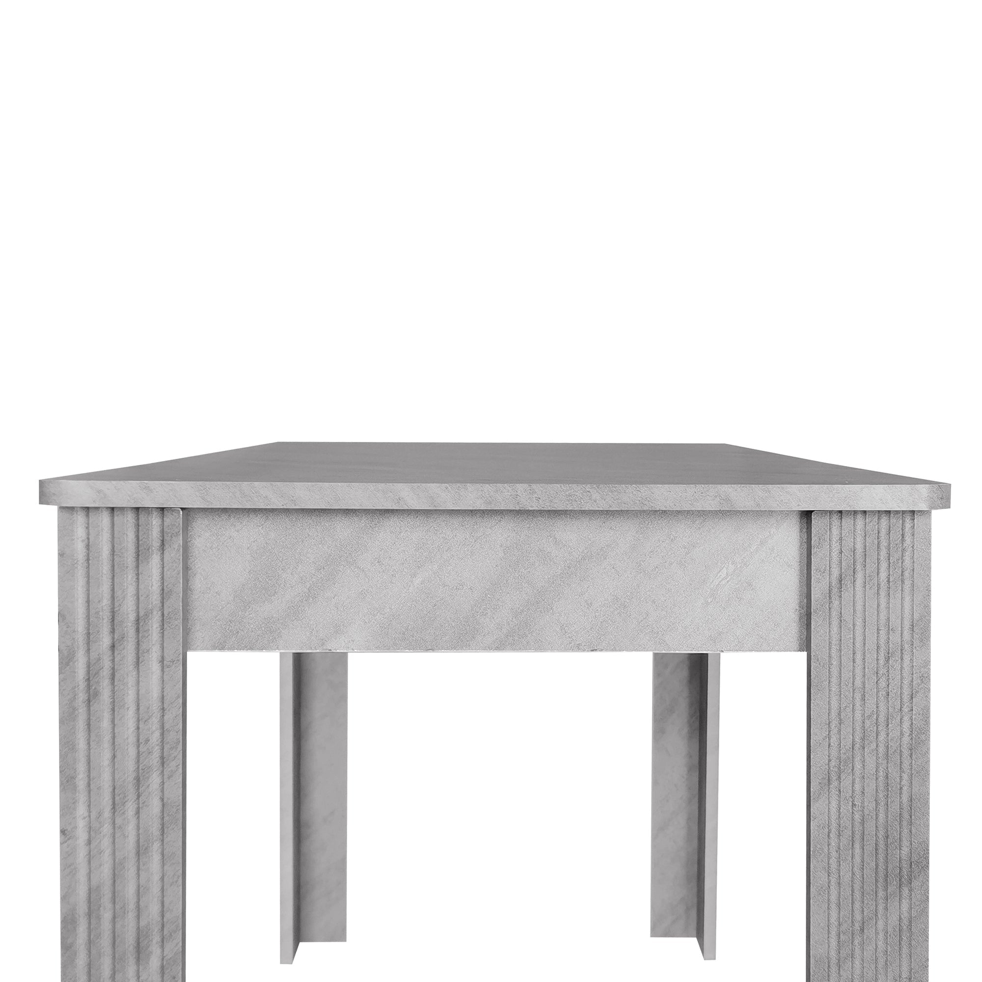 Dining Table Rectangular Sturdy Modern Oak - Concrete Look