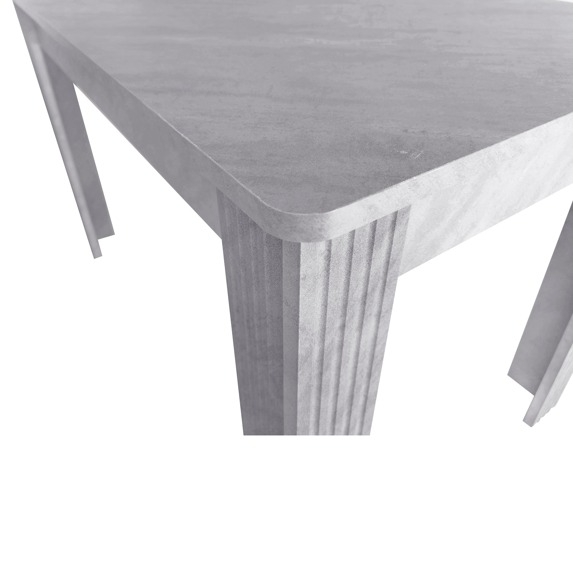 Dining Table Rectangular Sturdy Modern Oak - Concrete Look