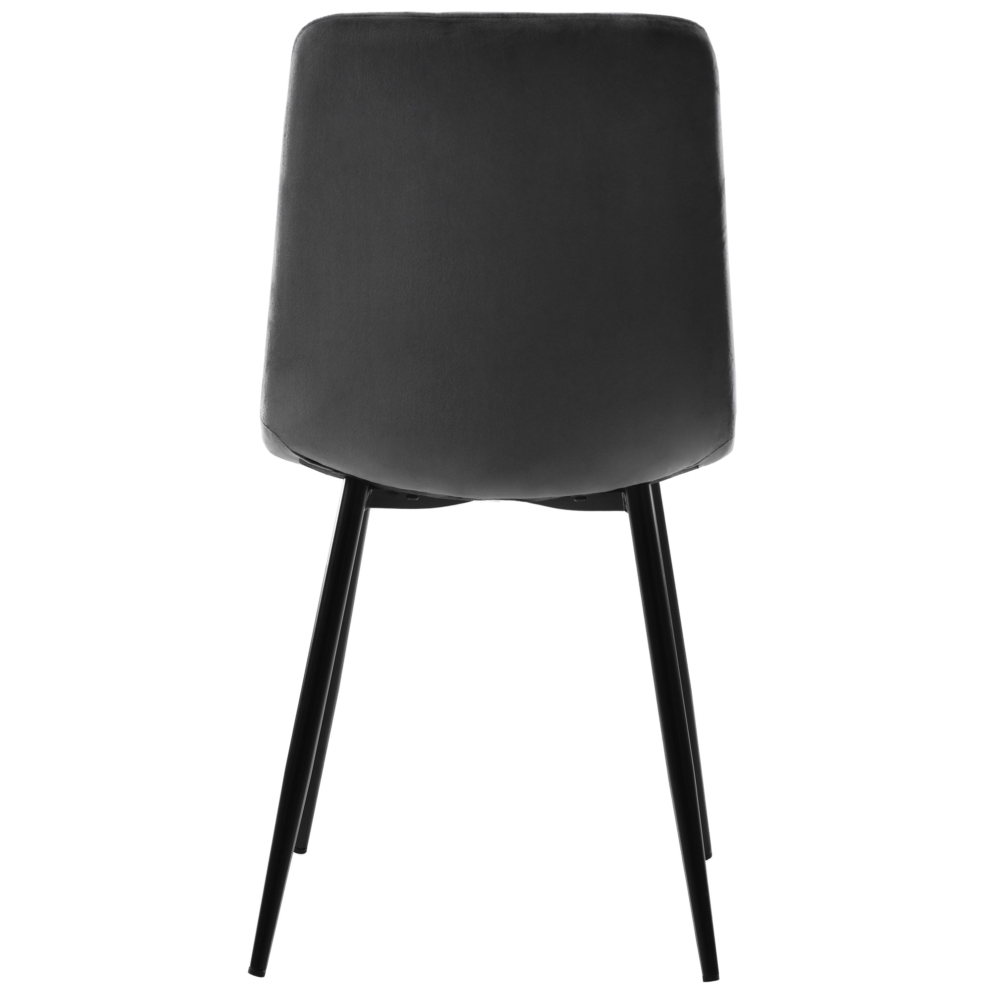 5-Piece Dining Set, Round 80cm Kitchen Table Gold Metal Legs, Dark Grey Velvet / White MDF