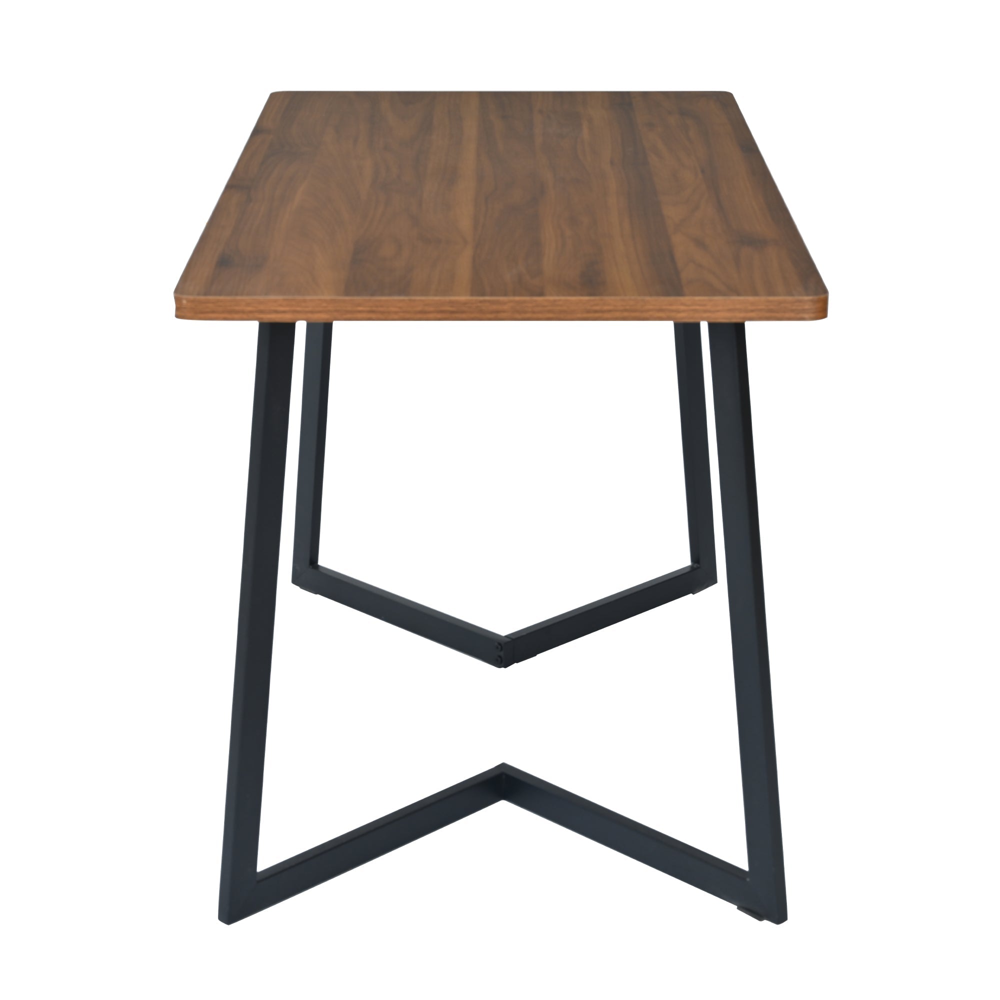 5-Piece Dining Set, Modern Kitchen Table & 4 Chairs, Walnut MDF & Dark Green Velvet