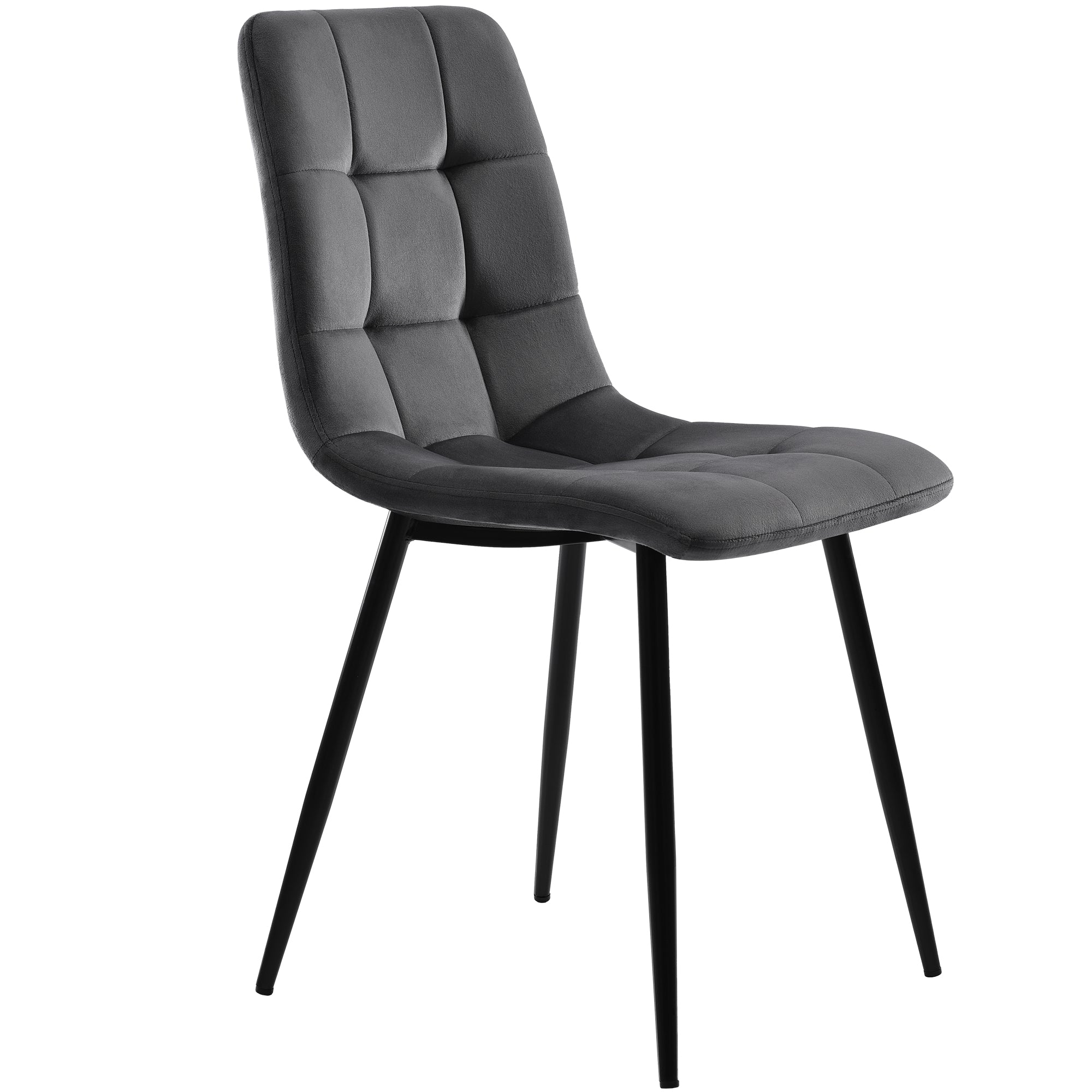 5-Piece Dining Set Modern Round 100cm Marble Top, Grey Velvet & Black Metal