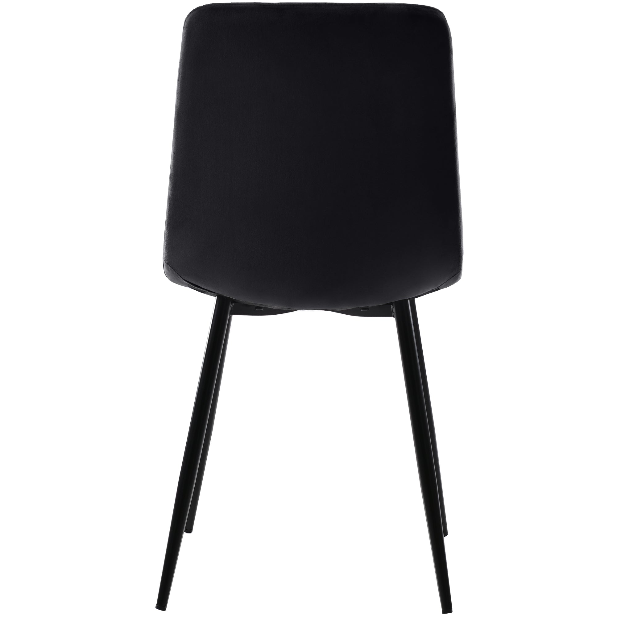 Dining Set 5-Piece, Modern 140x80cm Table Black Metal Legs & 4 Velvet Chairs, Grey/Black MDF