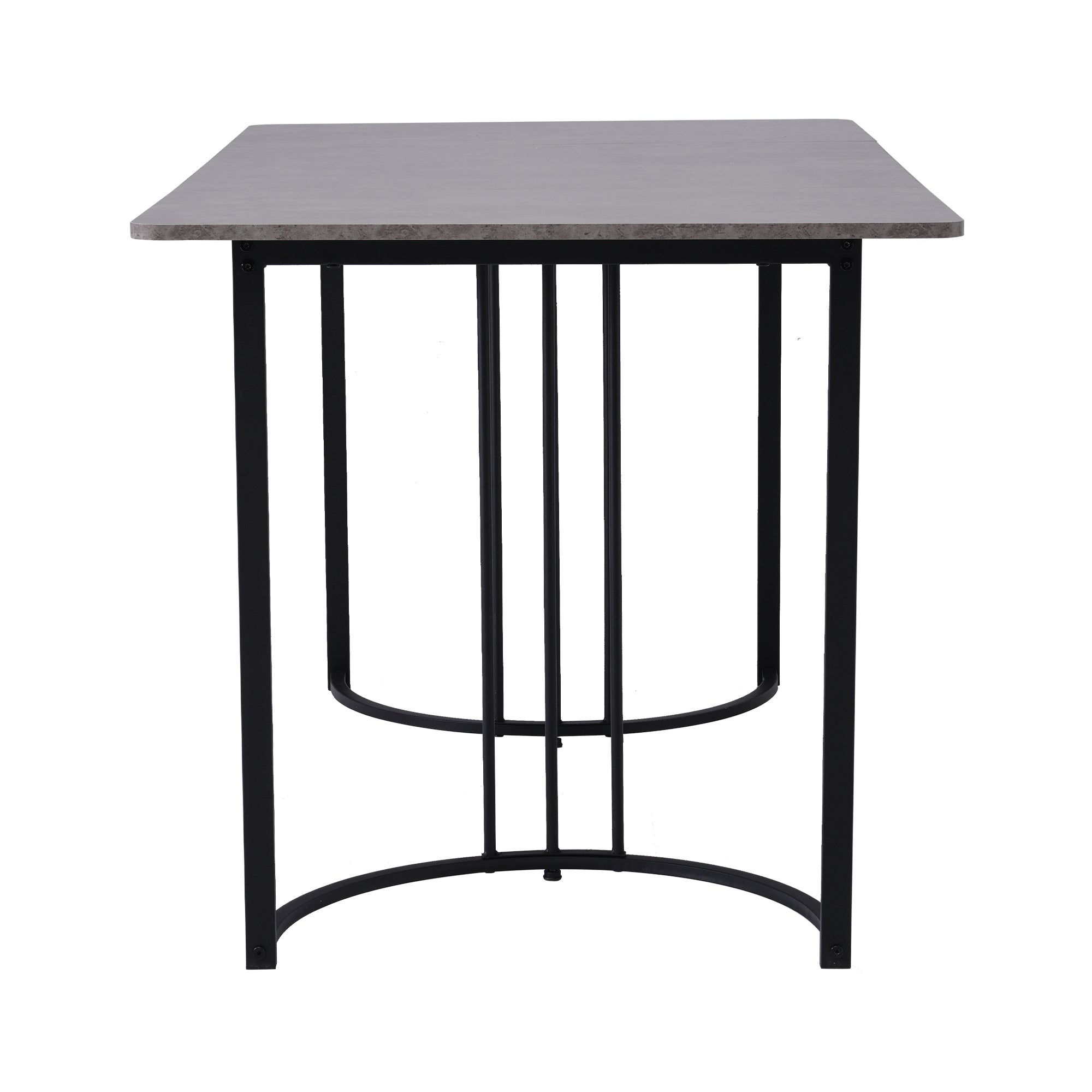 Dining Table 140x80cm Rectangular Kitchen Adjustable Legs Metal Frame Grey