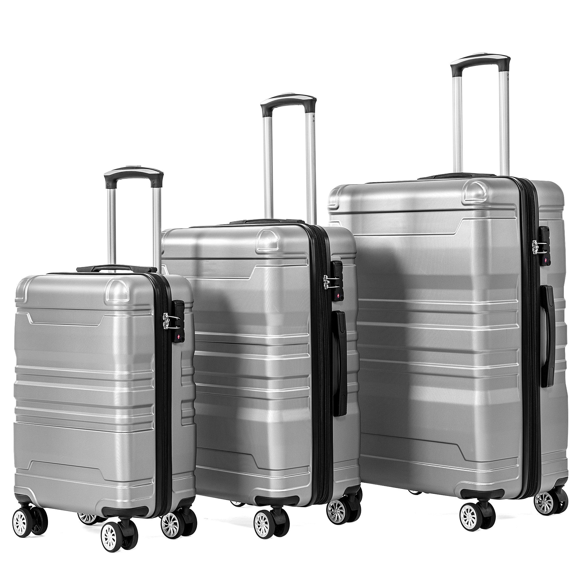 Hard-shell Carry-on Luggage 3-Piece Set, Expandable TSA Lock Universal Wheel
