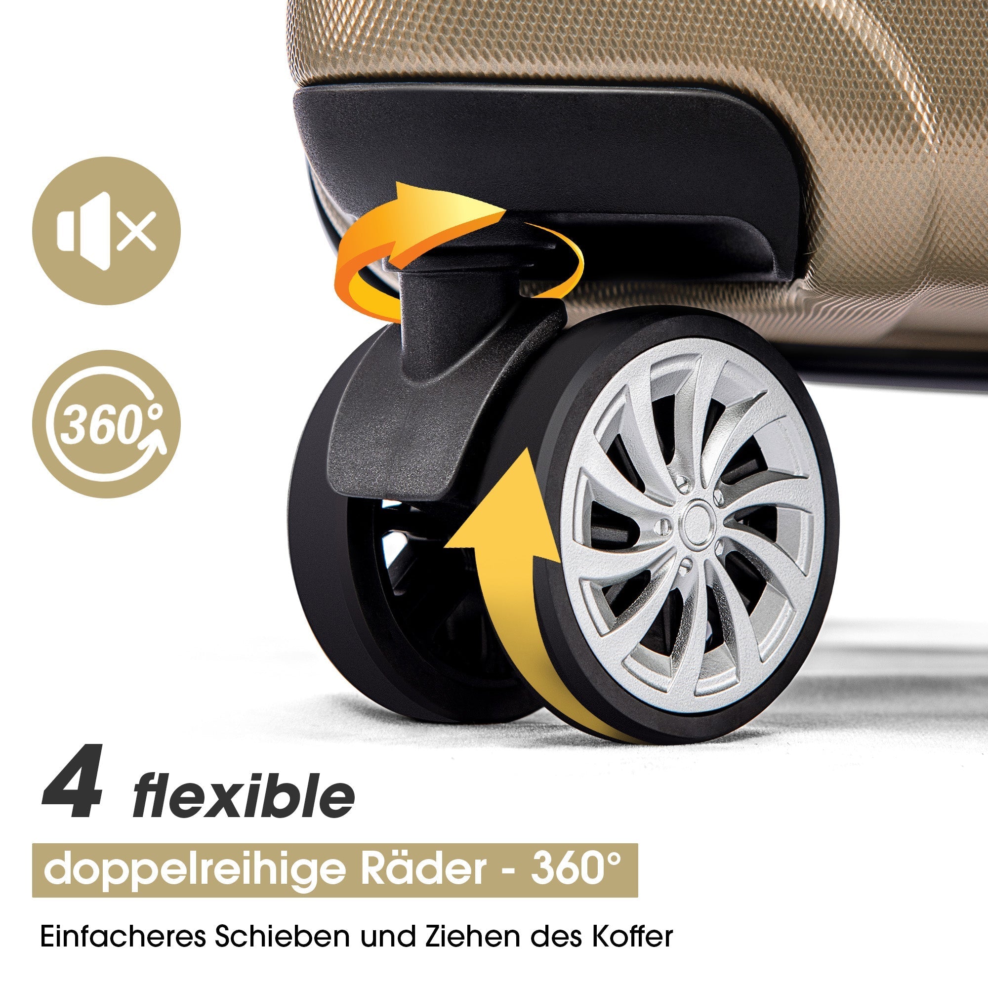 Hard Shell Luggage, TSA Lock Universal Wheel Expandable Side Handle, 3-Piece Set