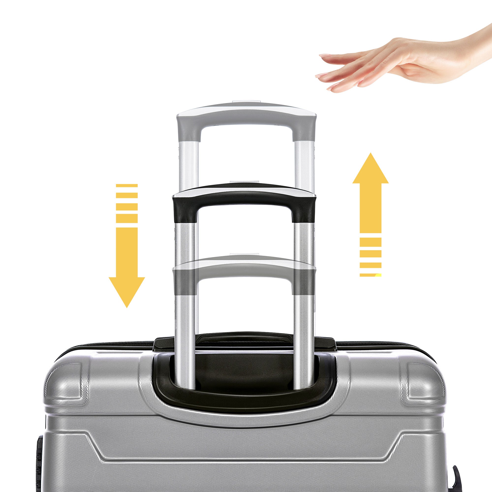 Hard-shell Carry-on Luggage 3-Piece Set, Expandable TSA Lock Universal Wheel