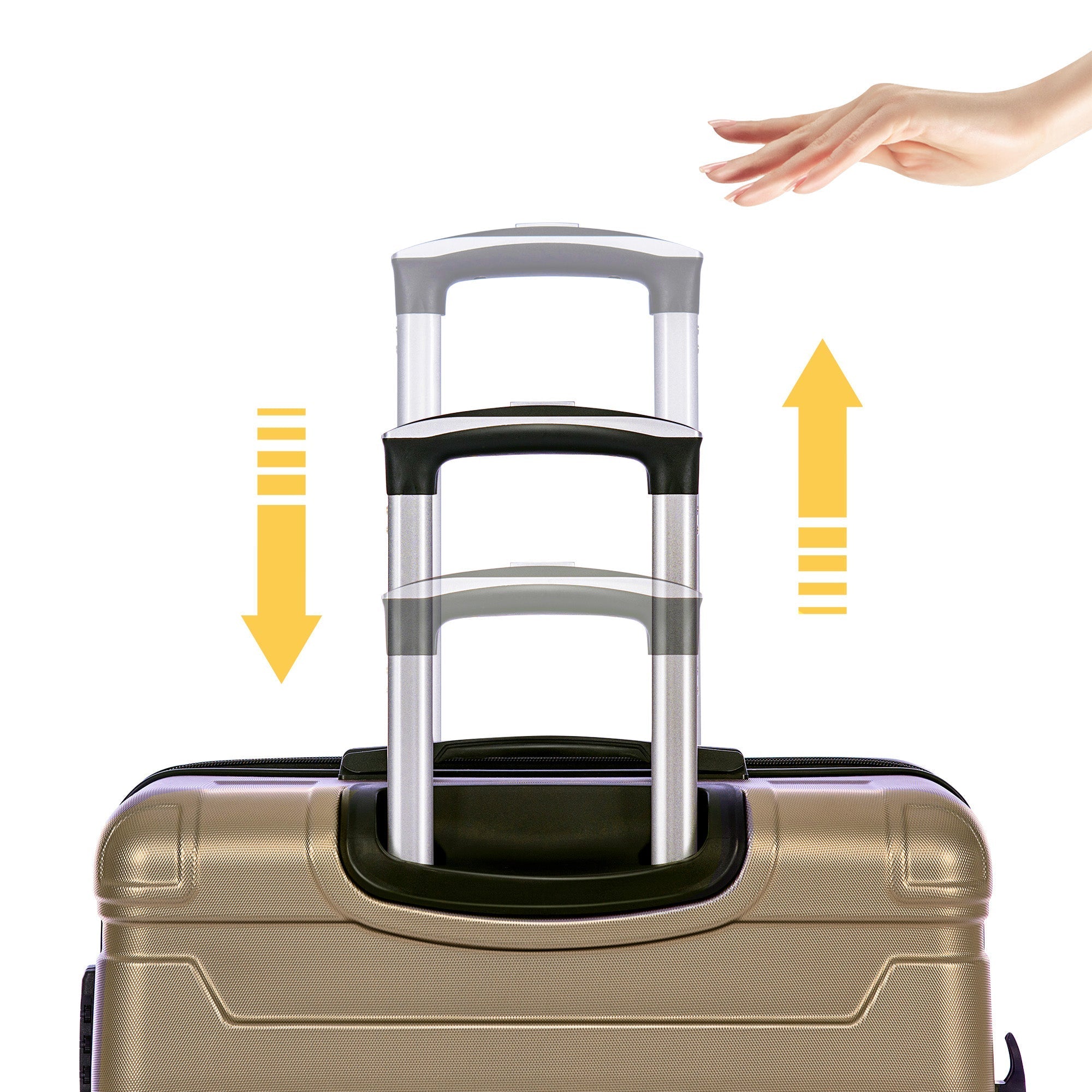Hard Shell Luggage, TSA Lock Universal Wheel Expandable Side Handle, 3-Piece Set