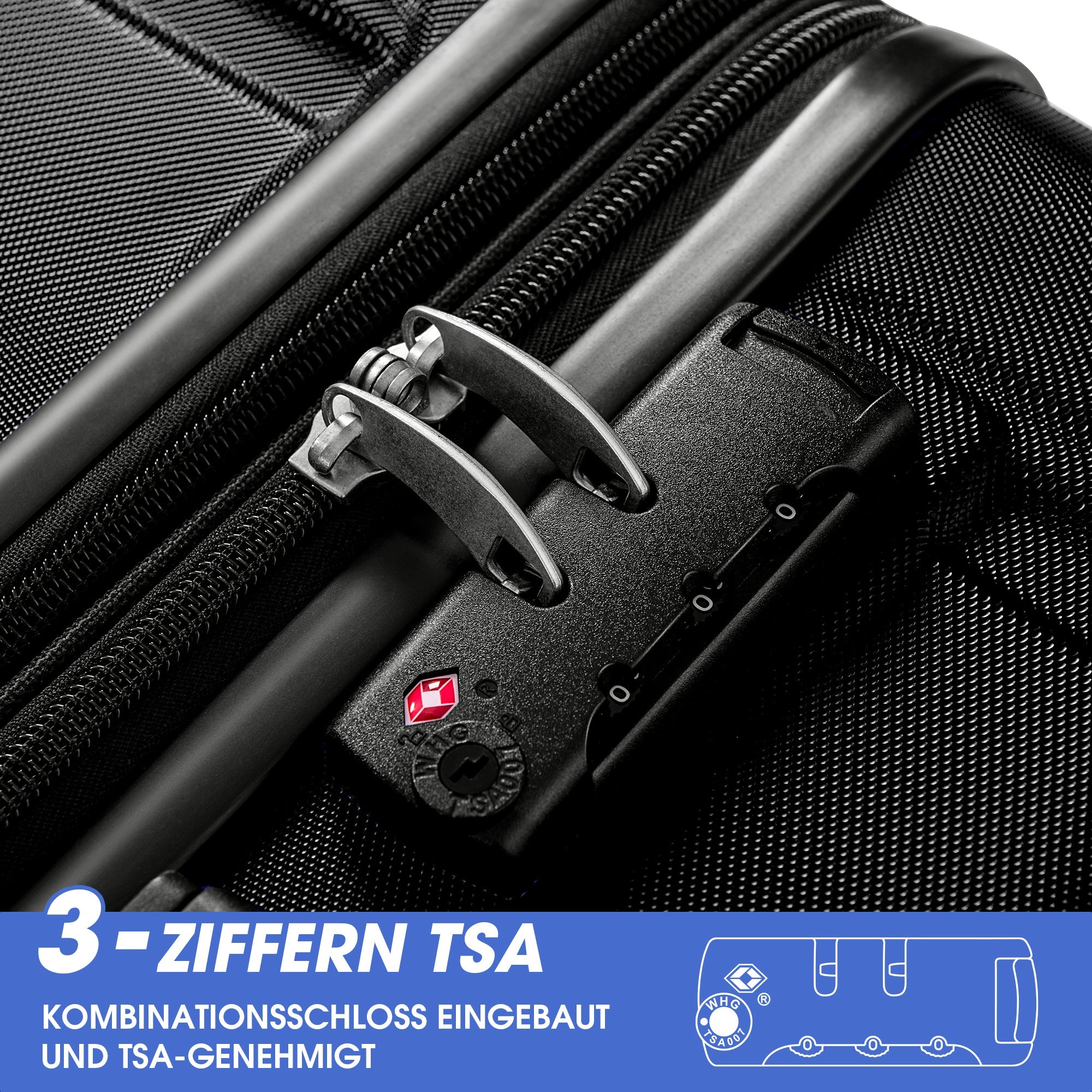 Hard-Shell Luggage 3-Piece Set TSA Lock Universal Wheel Expandable Carry-on