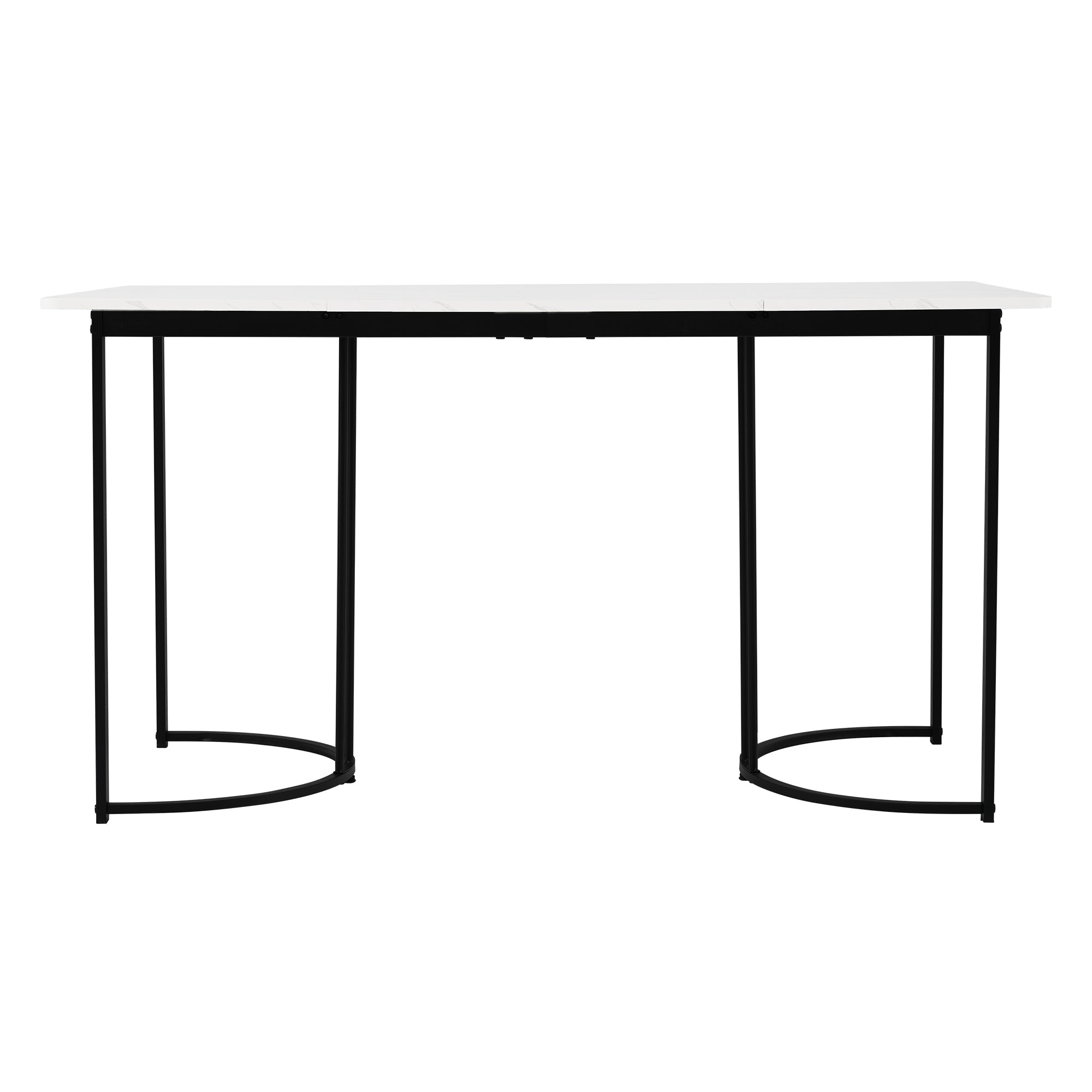 Rectangular Dining Table 140x80cm Modern Marble Pattern Adjustable Legs White/Black