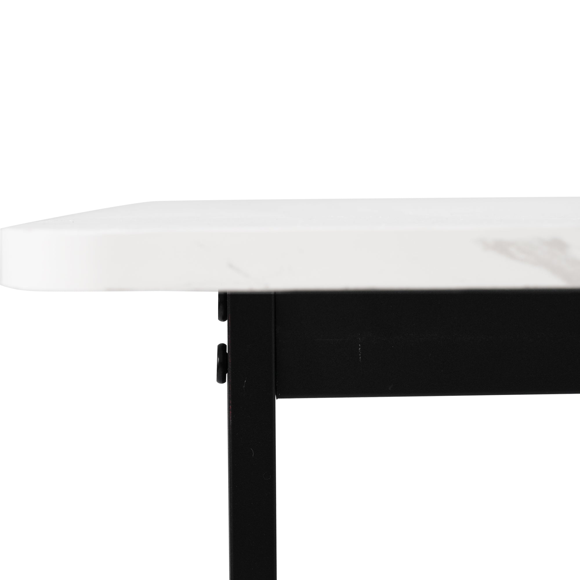 5-Piece Dining Set Modern 140x80cm Black Metal Legs White MDF/Black Velvet
