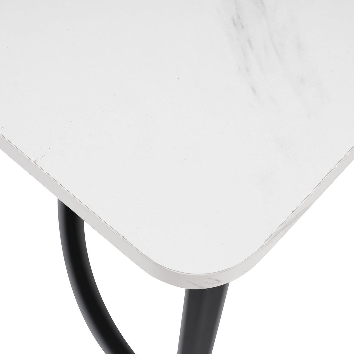 5-Piece Dining Set 140x80cm Modern Kitchen Table 4 Chairs White MDF Beige Velvet