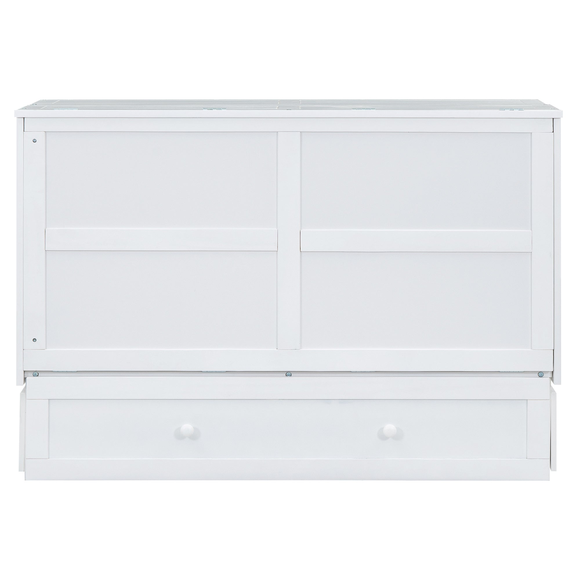 Mobile Murphy Bed 140x200 Drawers Side Shelf, White