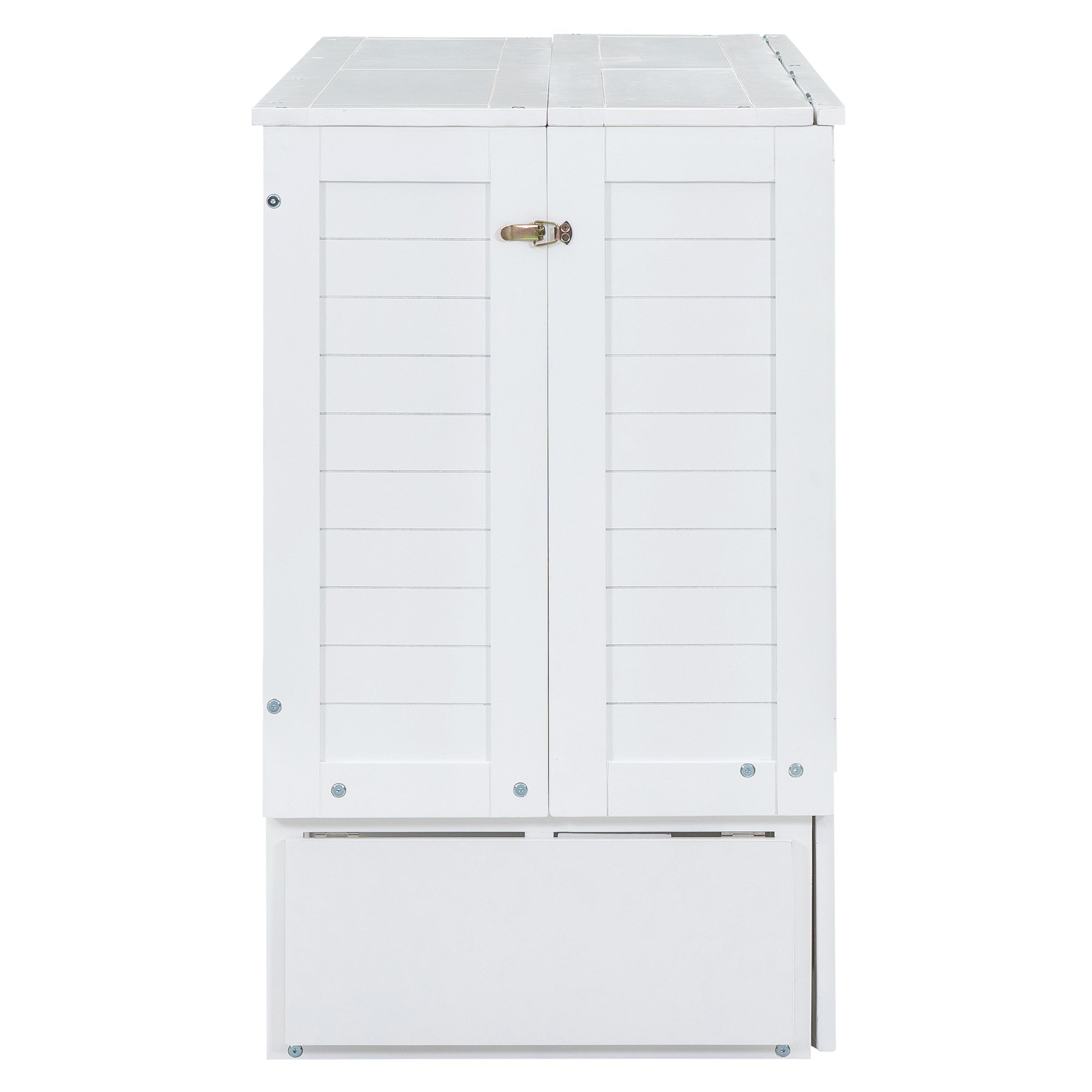 Mobile Murphy Bed 140x200 Drawers Side Shelf, White