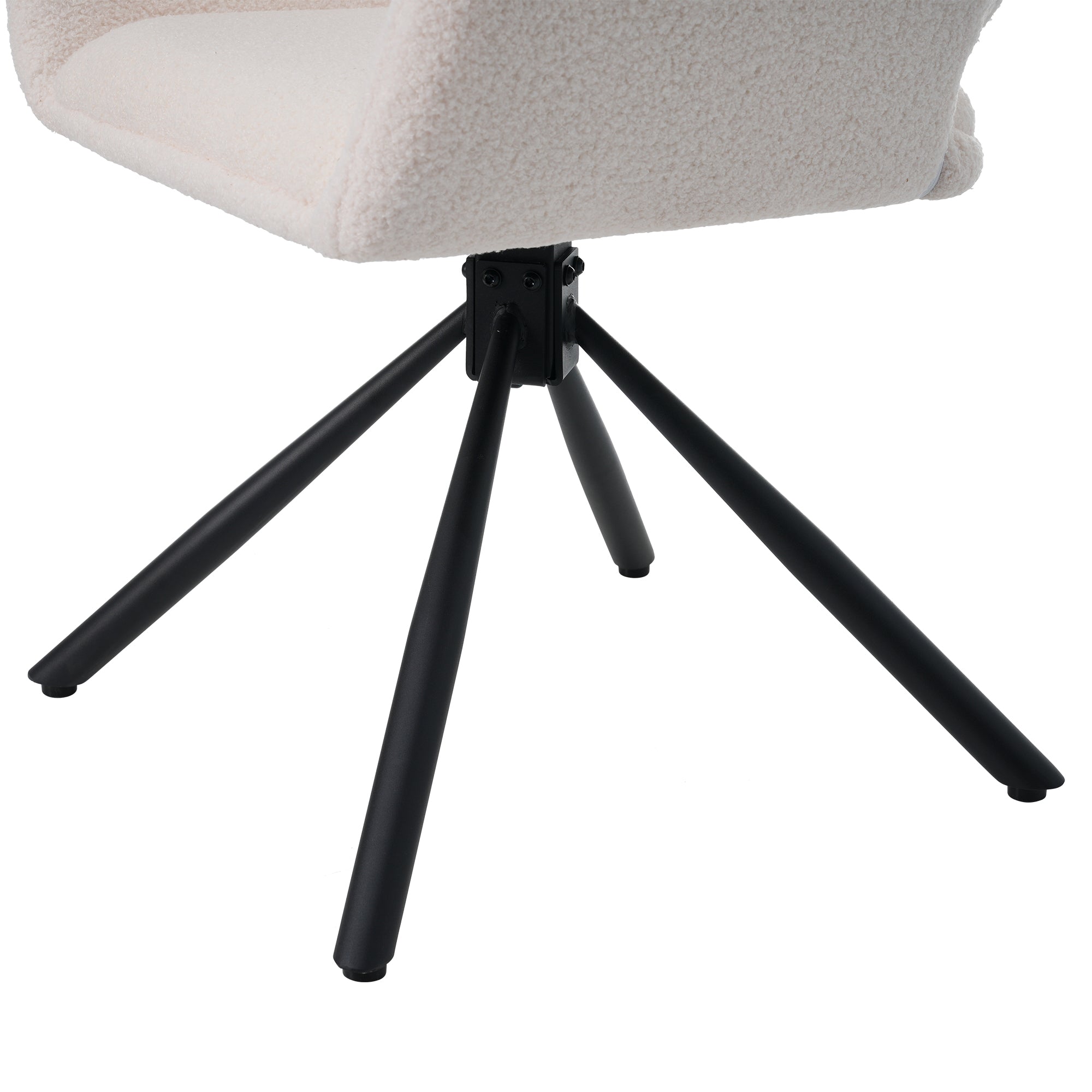 Swivel Dining Chair Set of 2 Sherpa Armrests - White