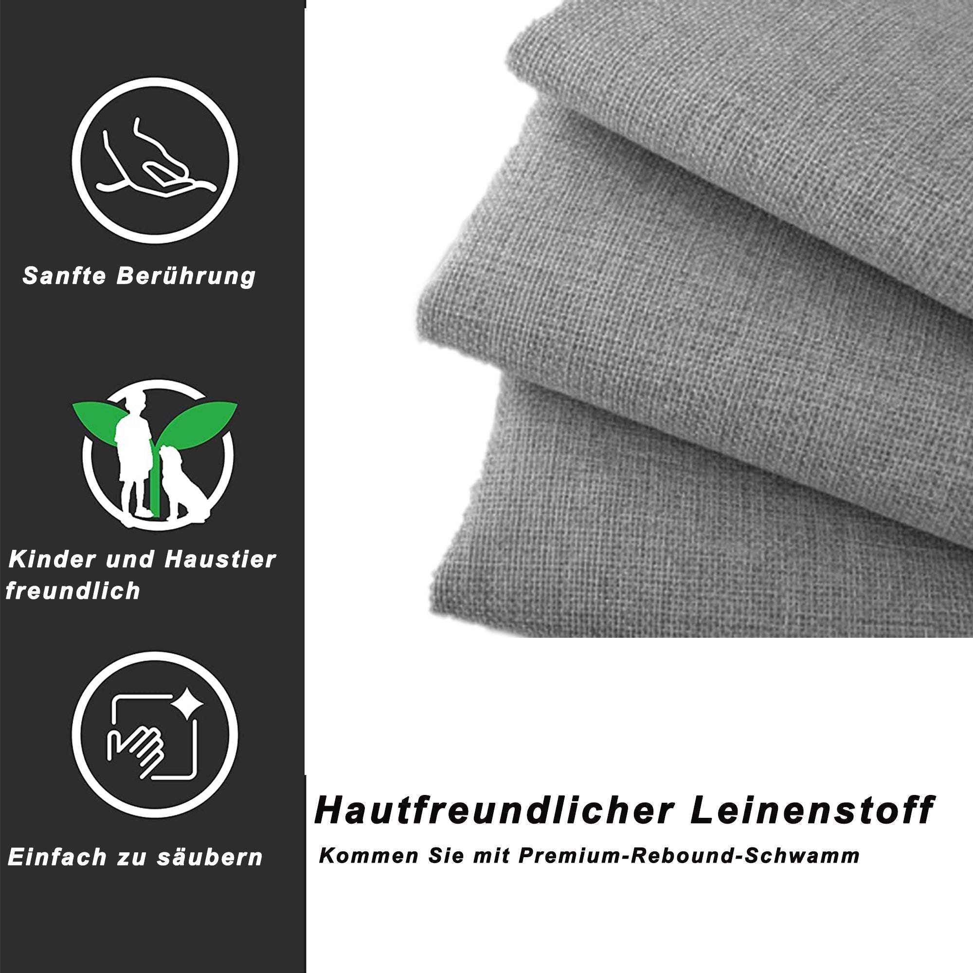 Upholstered Bed, 90x200cm Trundle with Storage Drawers, Linen Grey